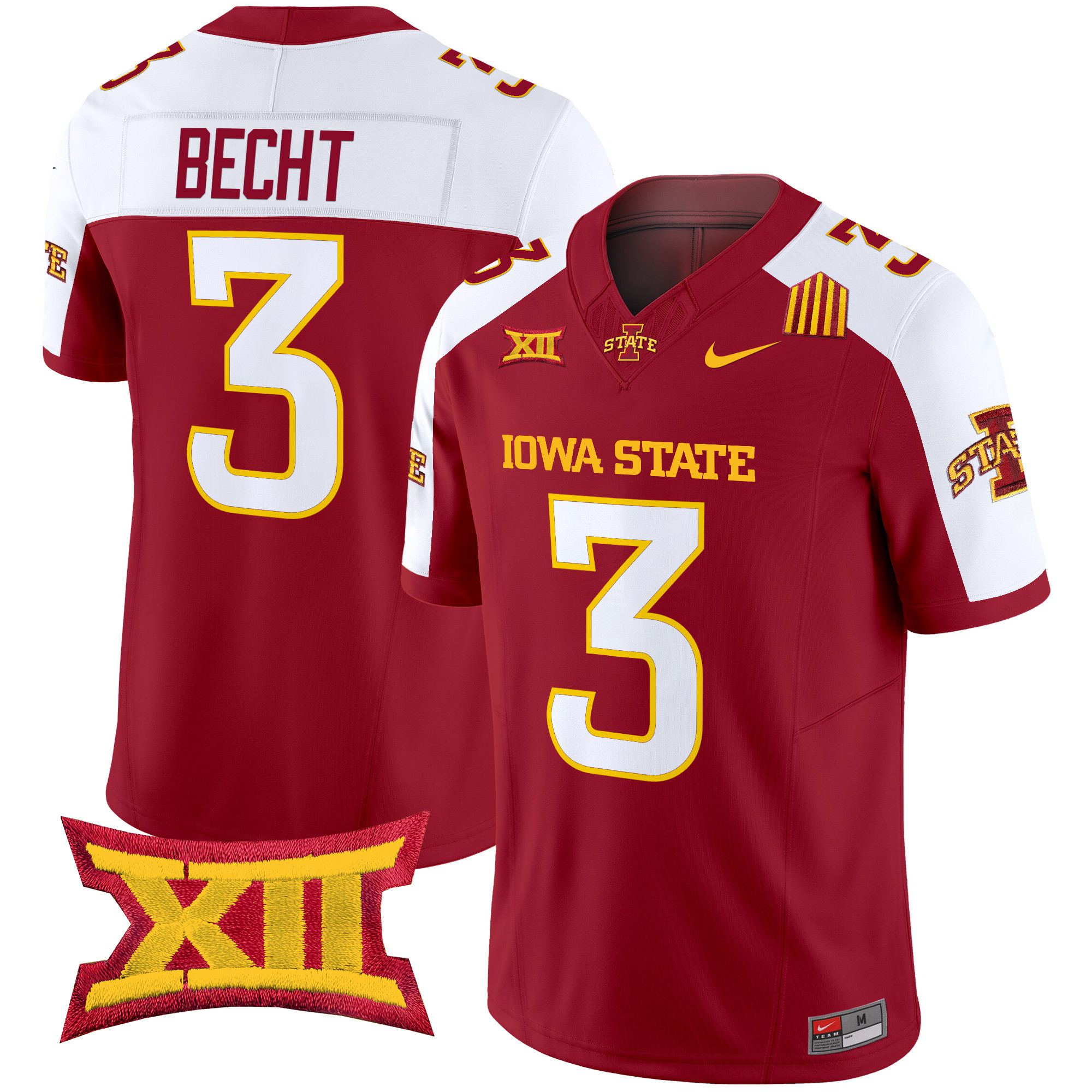 Iowa State Becht #3 Jersey - Nike - Cardinal/White