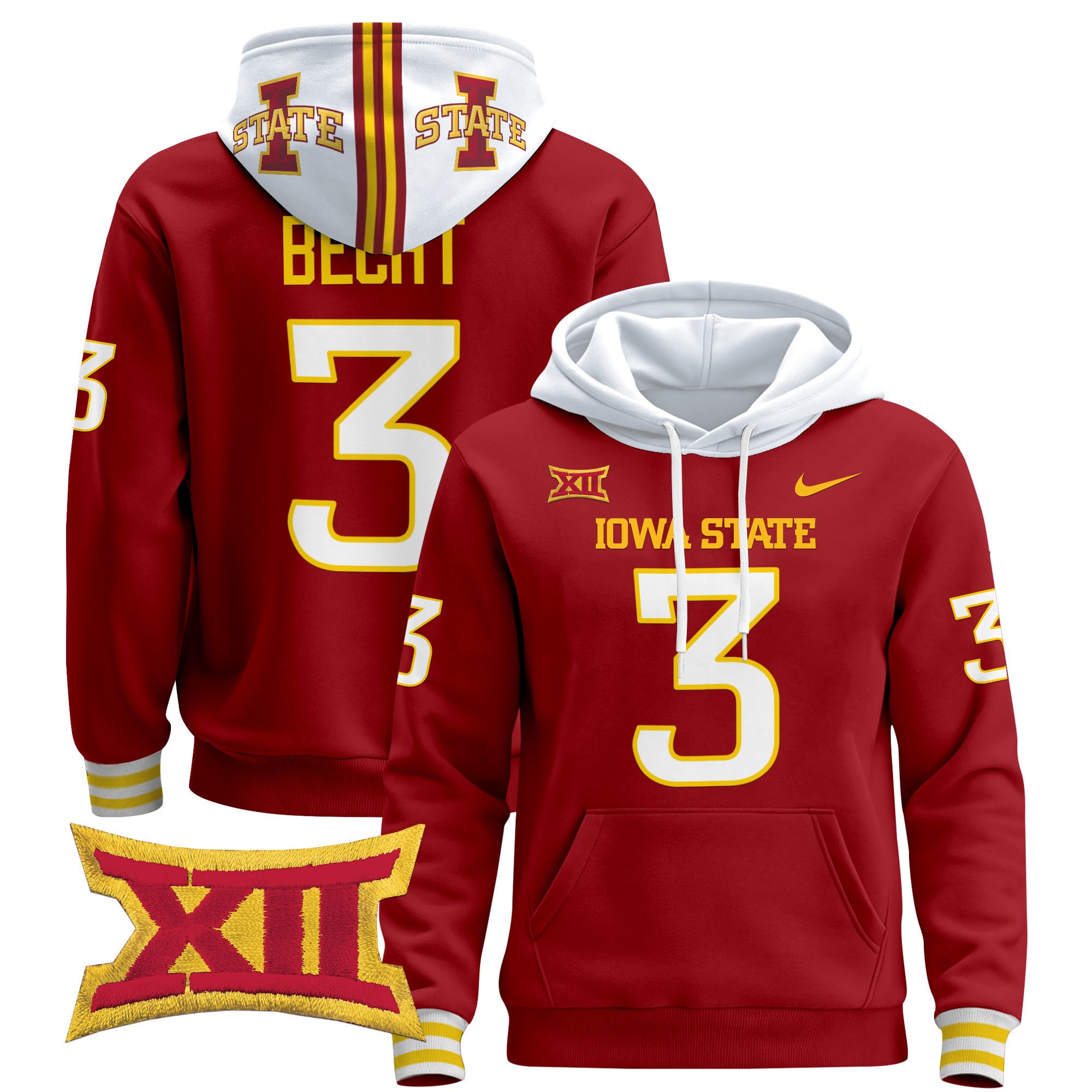 Iowa State Cyclones #3 Hoodie - Nike - Cardinal Red