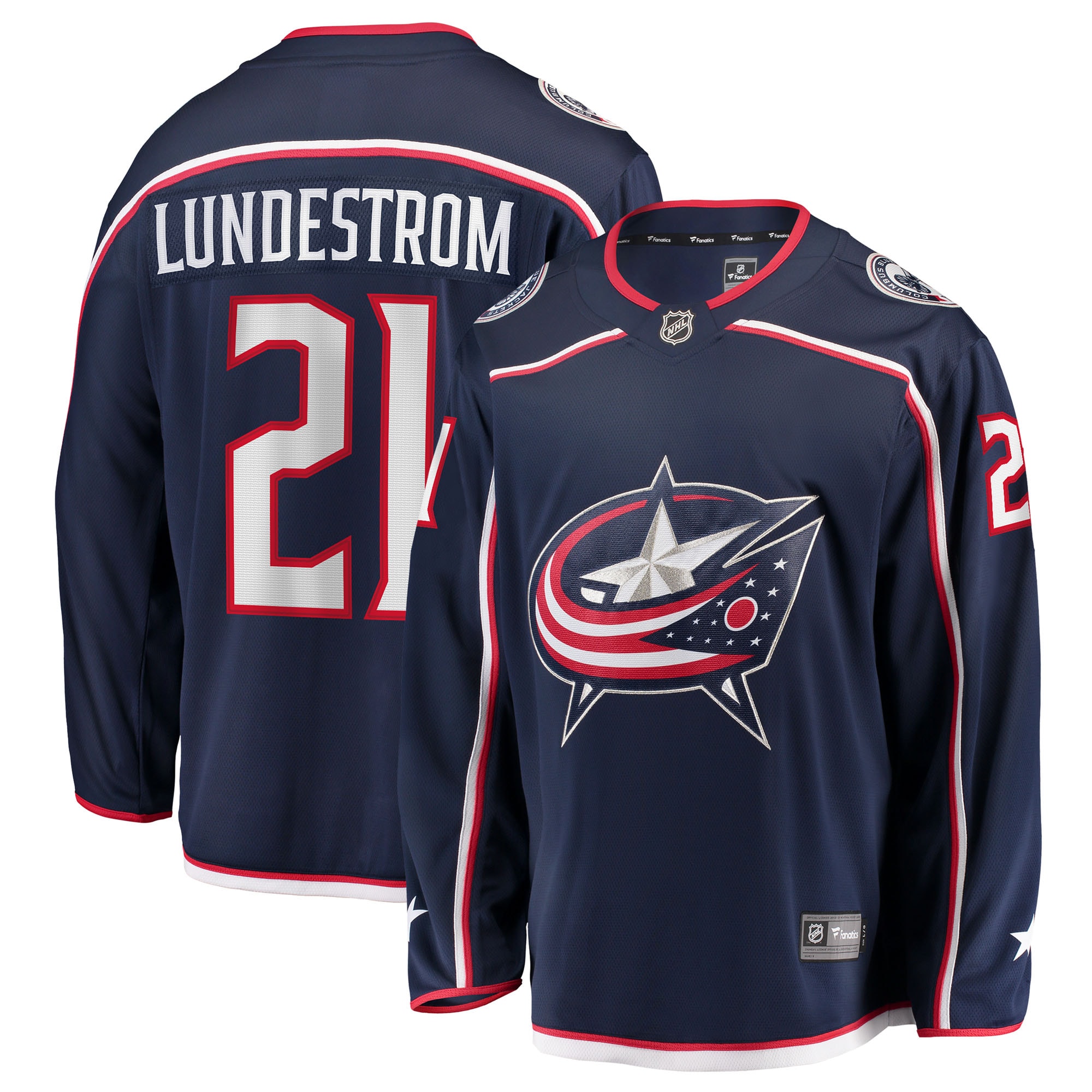 Isac Lundestrom Columbus Blue Jackets Fanatics Home Breakaway Jersey - Navy