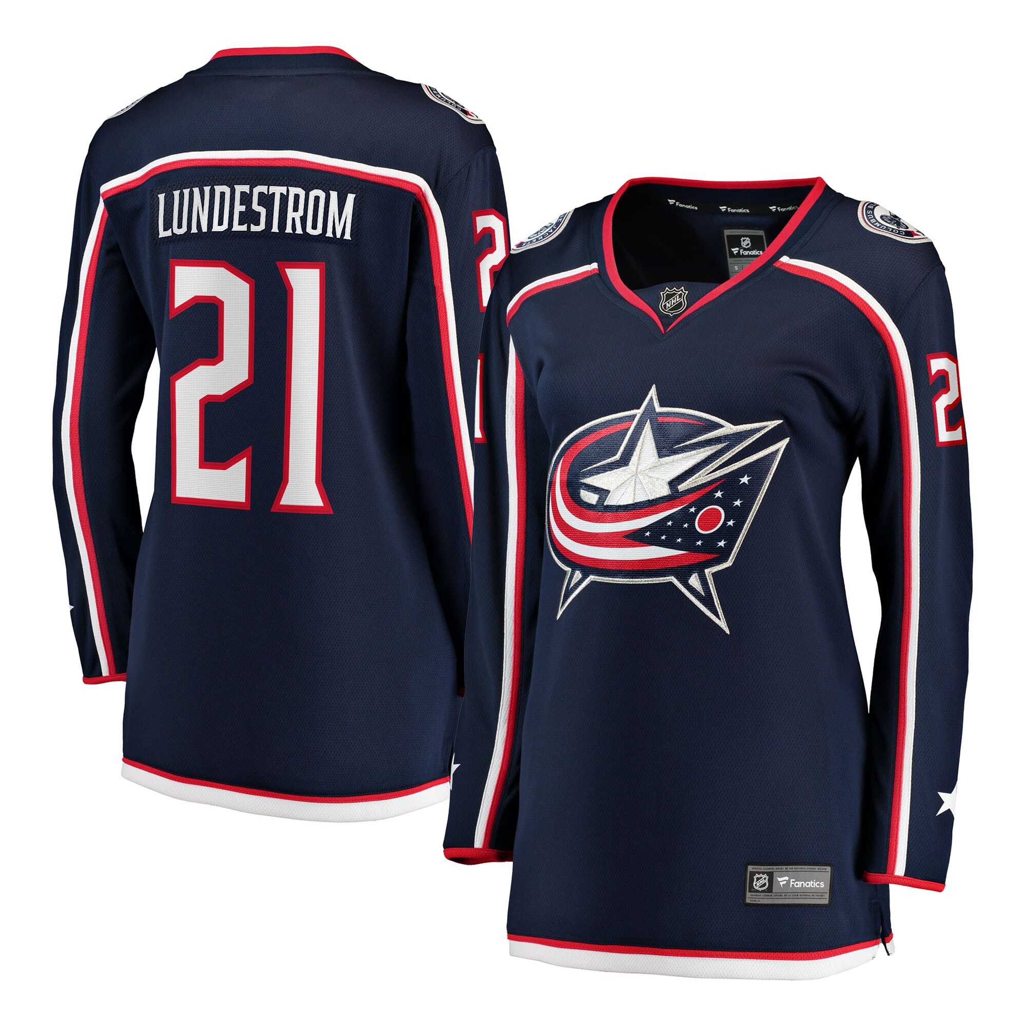 Isac Lundestrom Columbus Blue Jackets Fanatics Women's Home Breakaway Jersey - Navy