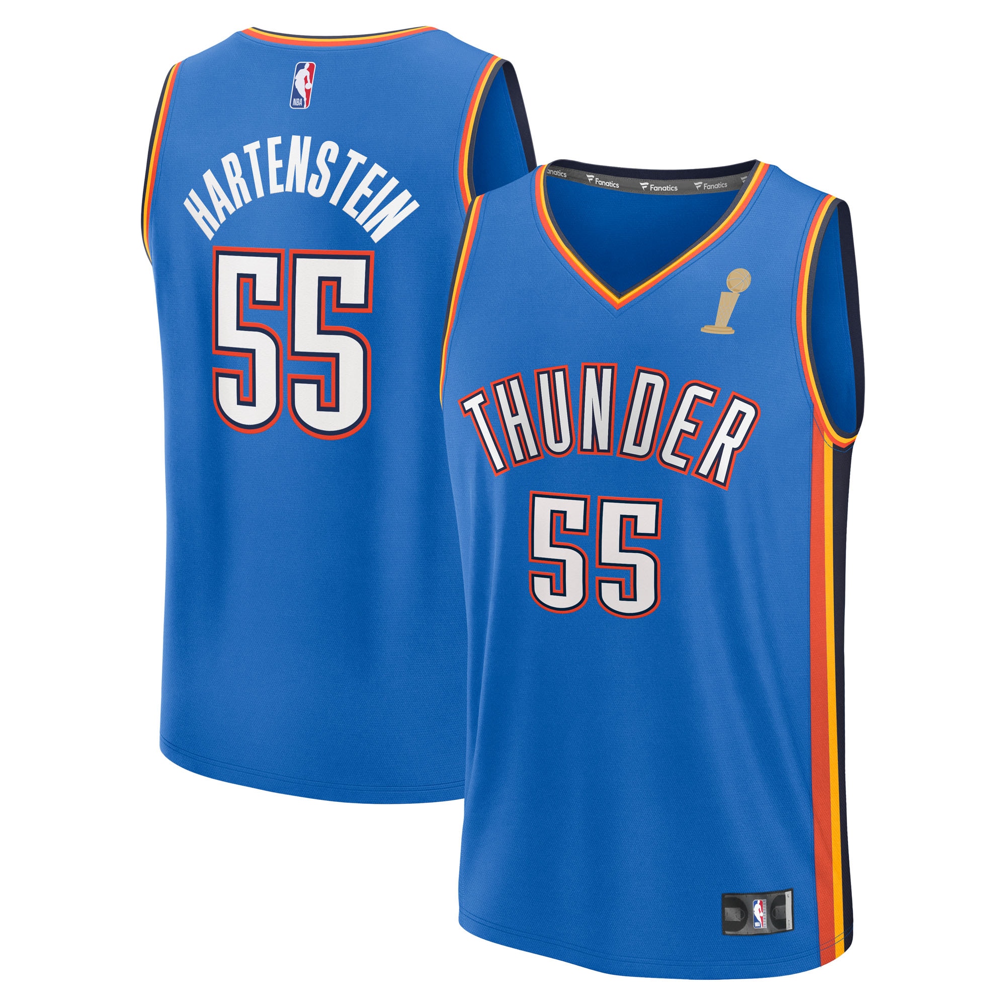Isaiah Hartenstein Oklahoma City Thunder Fanatics Youth 2025 Finals Champions Fast Break Player Jersey - Blue - Icon Edition