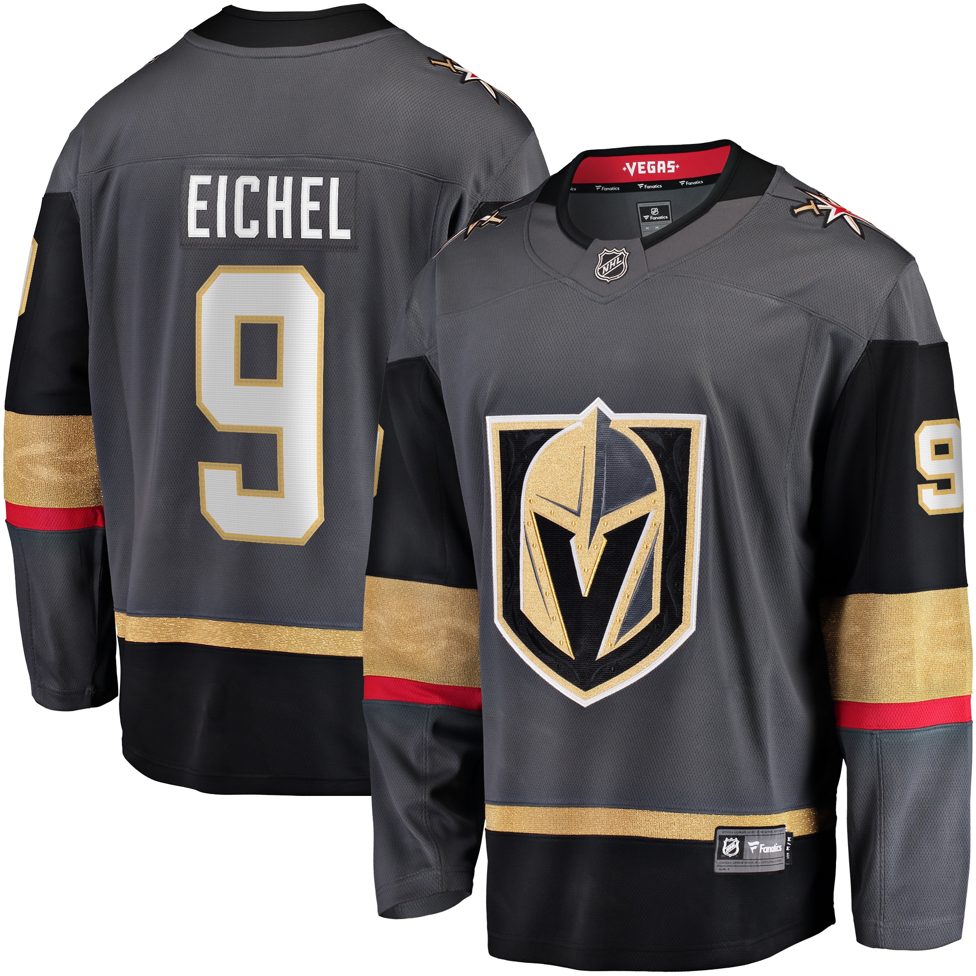 Jack Eichel Vegas Golden Knights Fanatics Alternate Breakaway Player Jersey - Gray