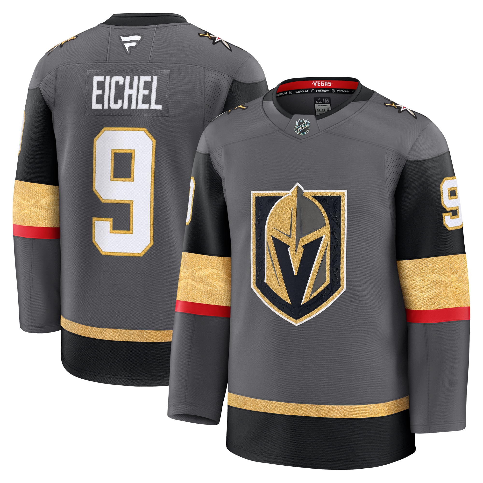 Jack Eichel Vegas Golden Knights Fanatics Alternate Premium Jersey