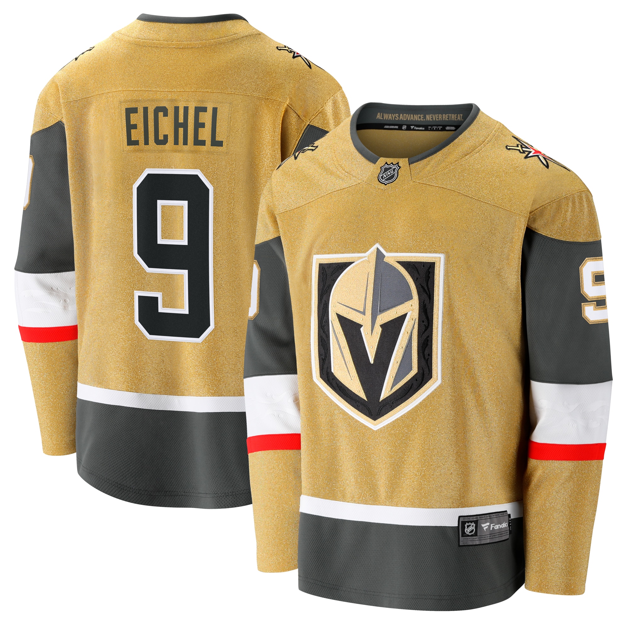 Jack Eichel Vegas Golden Knights Fanatics Home Breakaway Jersey - Gold
