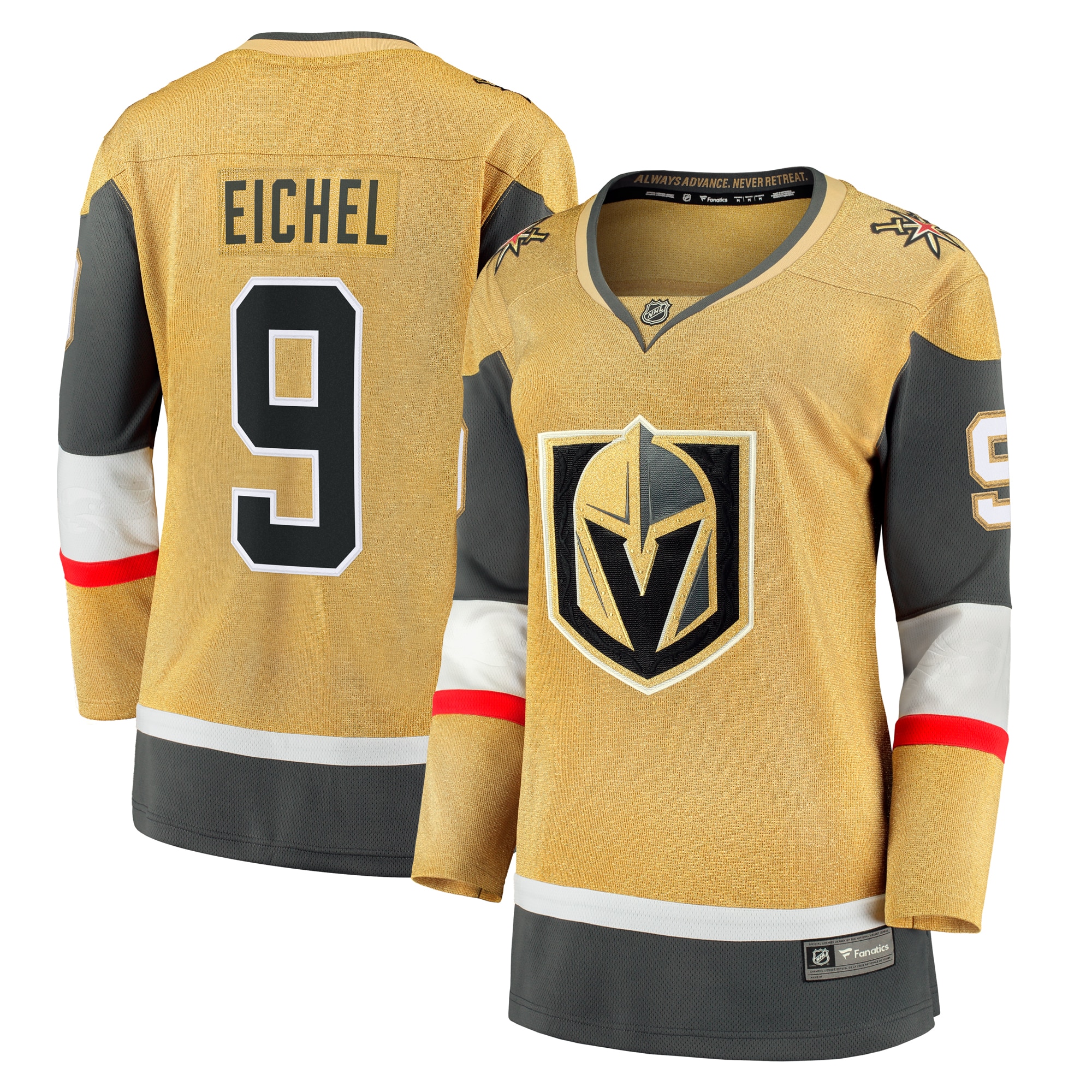 Jack Eichel Vegas Golden Knights Fanatics Women's Home Breakaway Player Jersey - Gold