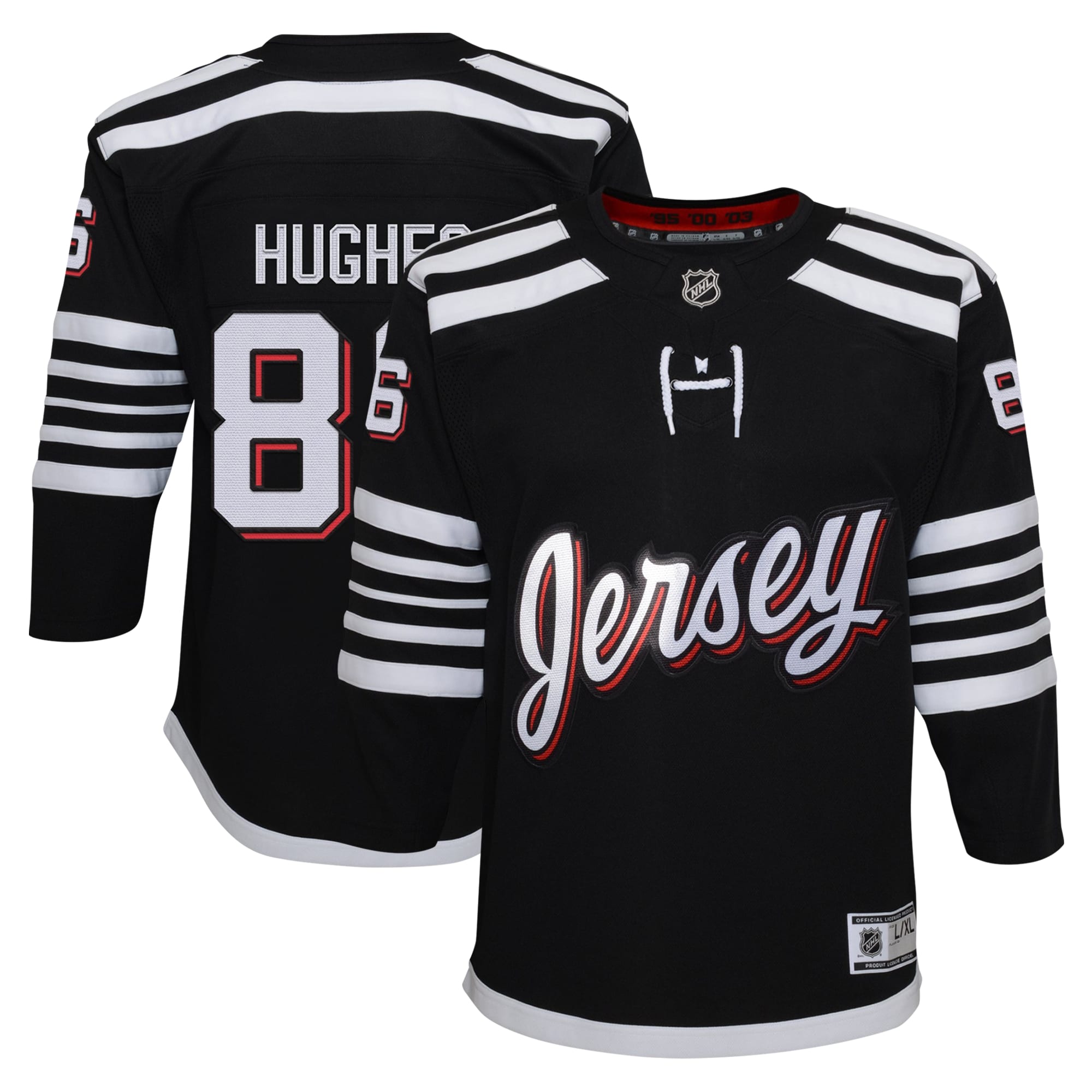 Jack Hughes New Jersey Devils Youth Alternate Premier Player Jersey