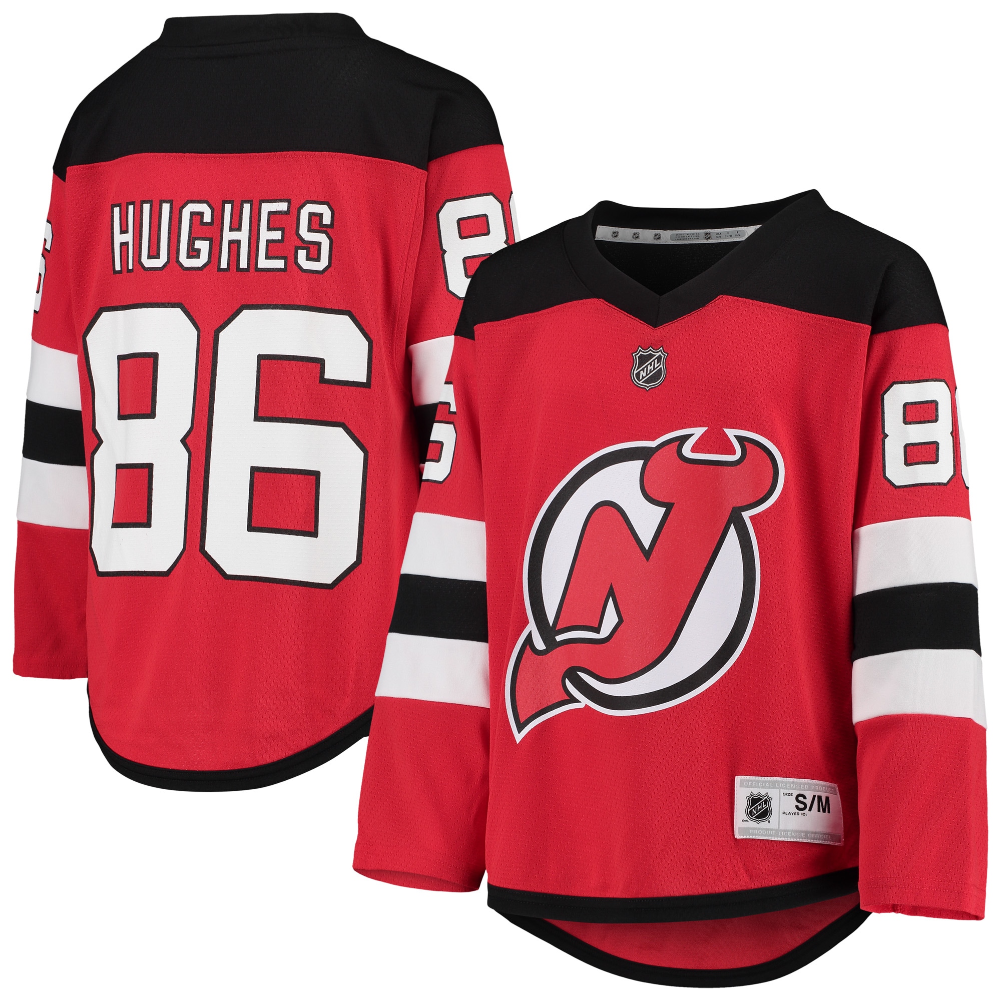 Jack Hughes New Jersey Devils Youth Home Player Jersey - Red