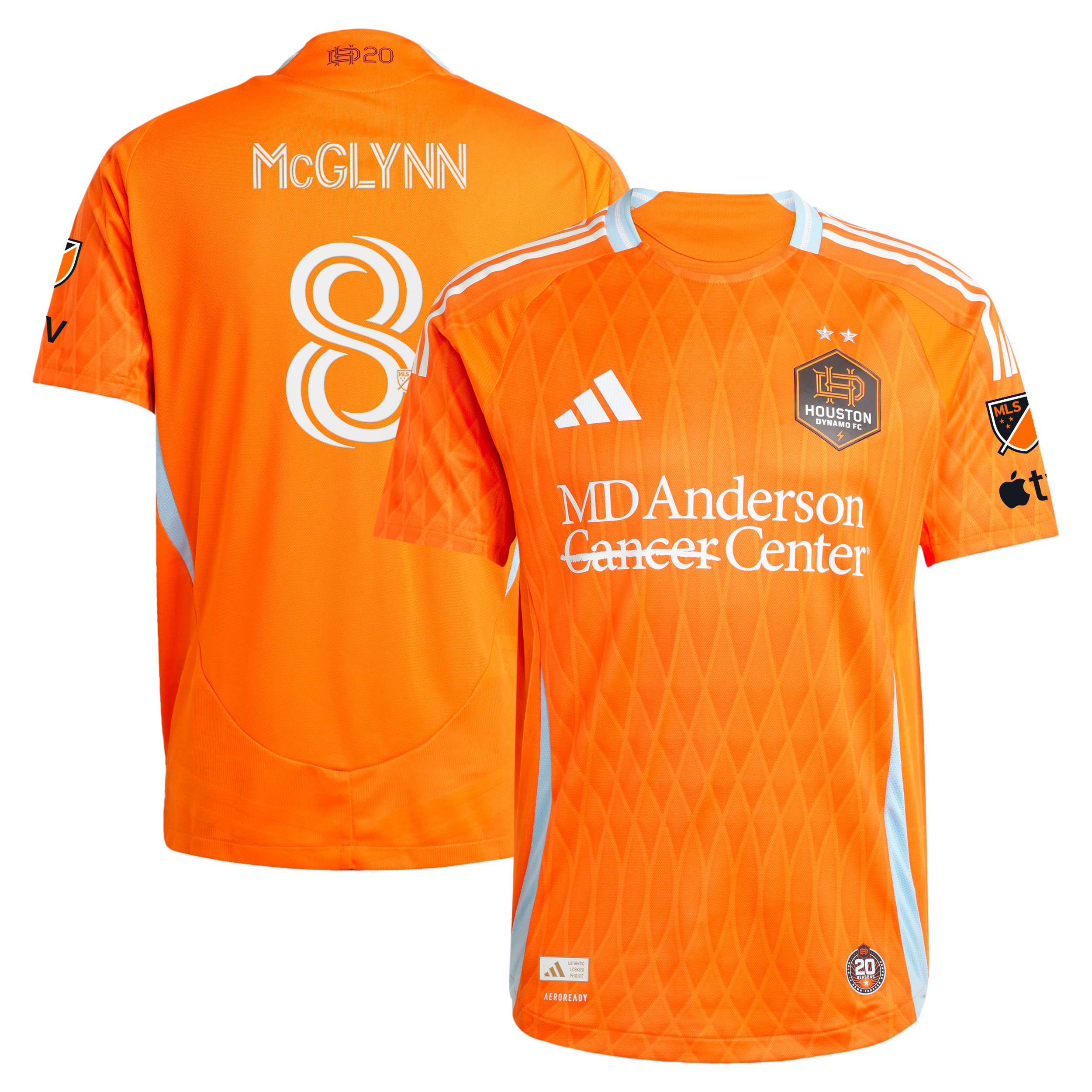 Jack McGlynn Houston Dynamo FC 2025 Season 20 On-Field Jersey - Orange