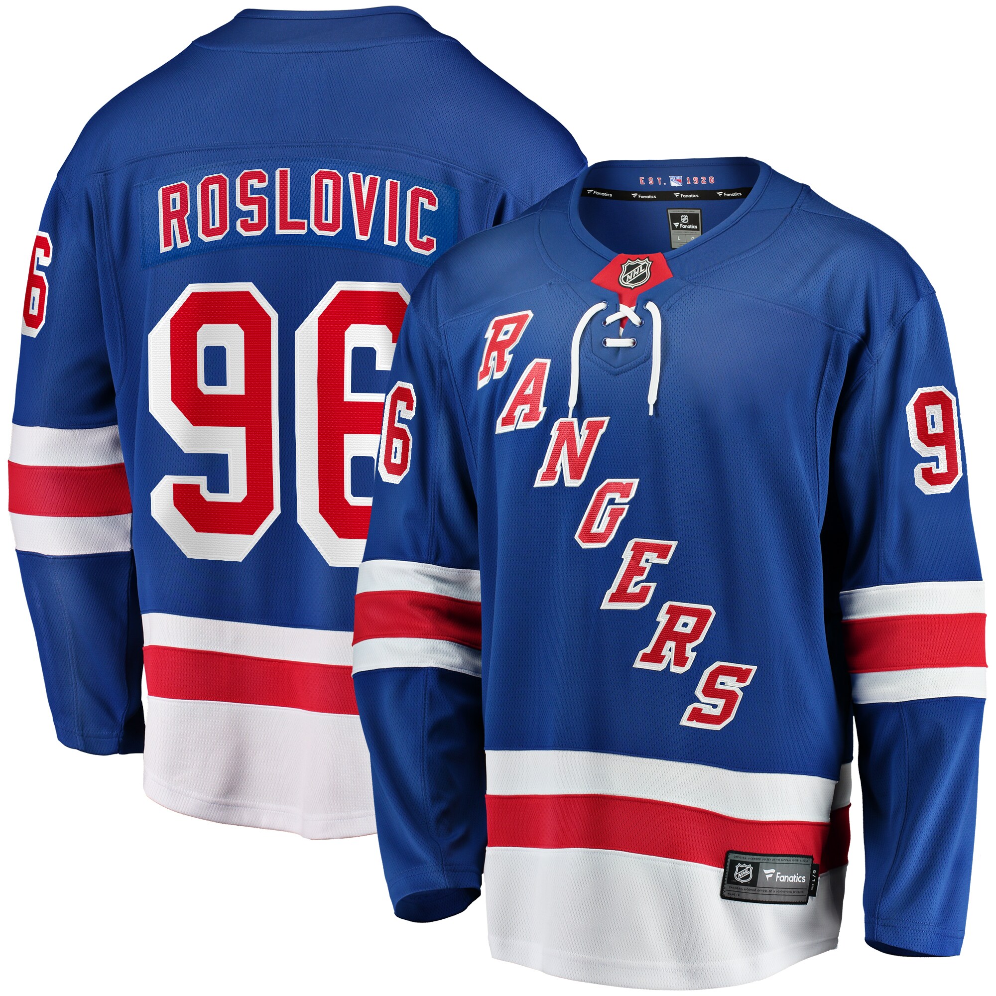 Jack Roslovic New York Rangers Fanatics Home Premier Breakaway Player Jersey - Blue