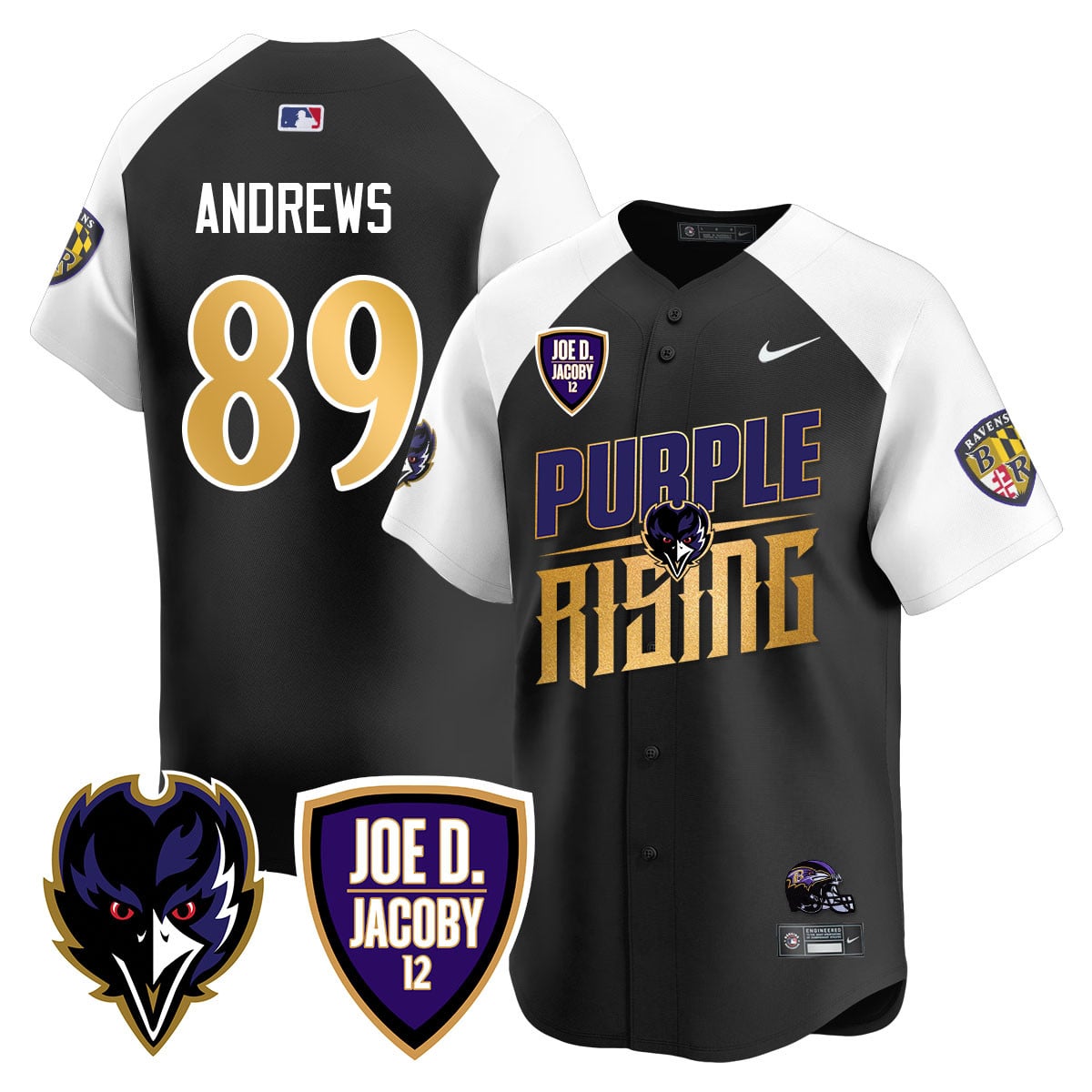 Alternative view of Jackson #8 Ravens Jersey - Nike - Purple Rising Edition