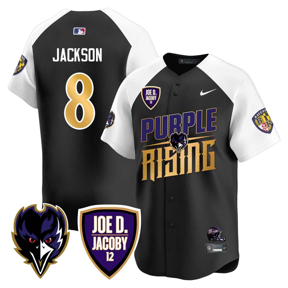 Jackson #8 Ravens Jersey - Nike - Purple Rising Edition
