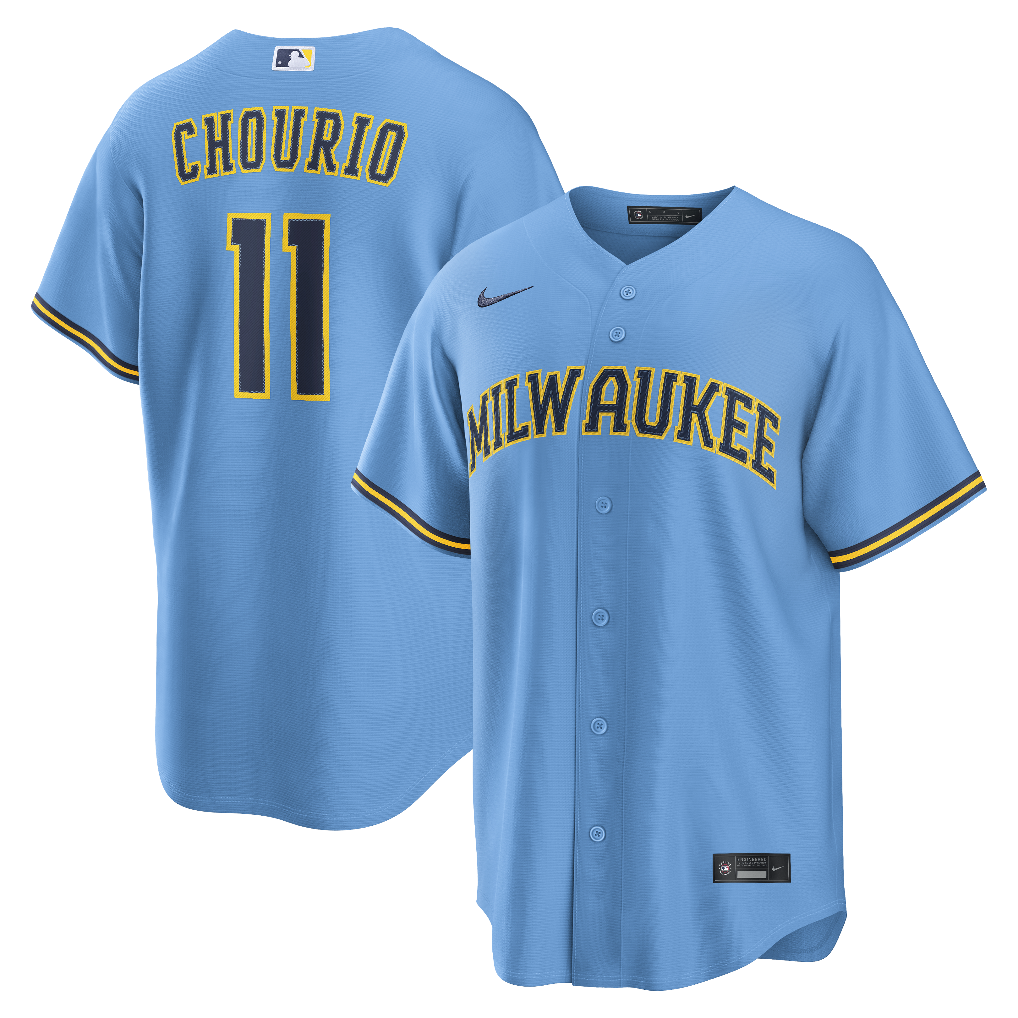 Jackson Chourio Milwaukee Brewers Road Jersey - Light Blue
