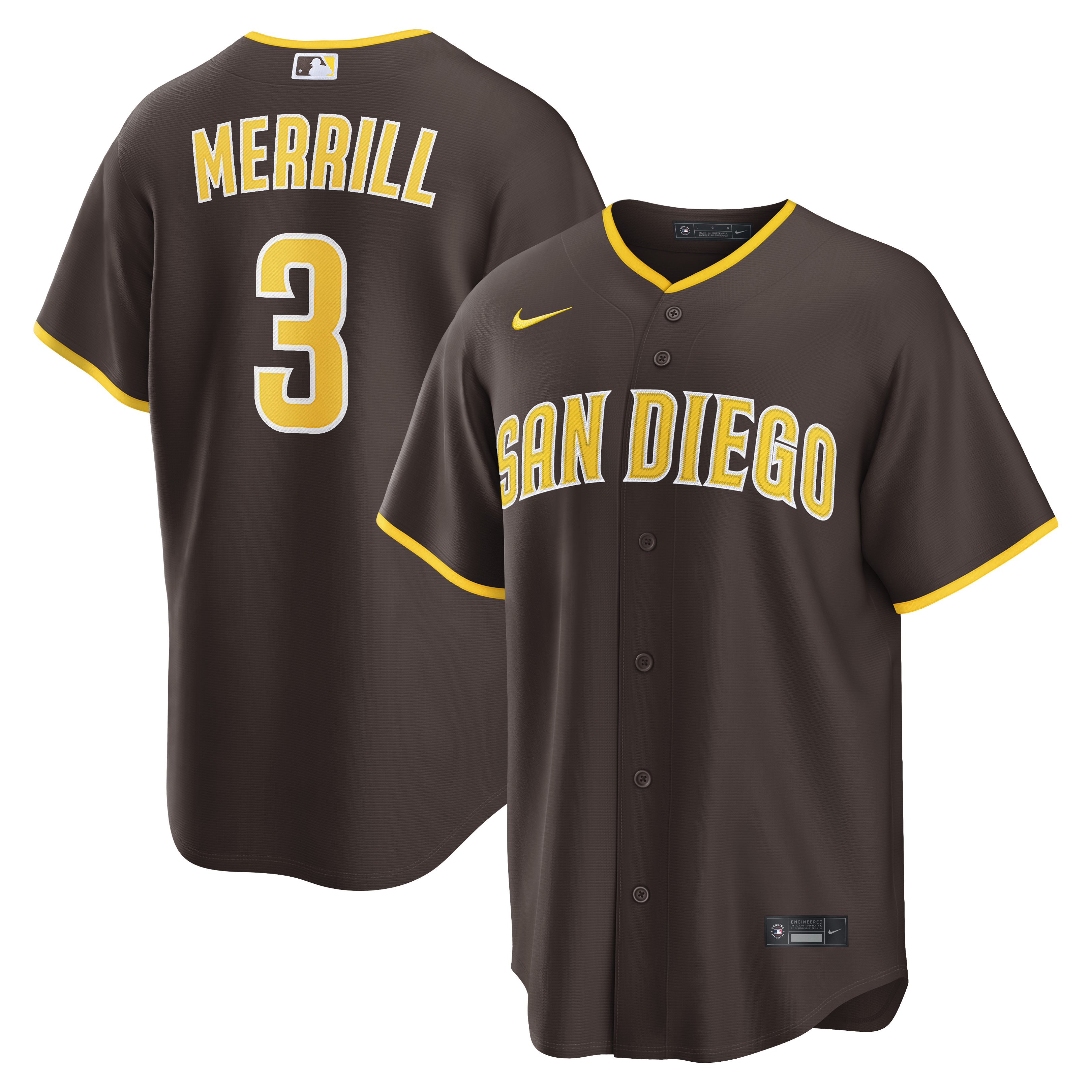 Jackson Merrill San Diego Padres Road Jersey - Brown
