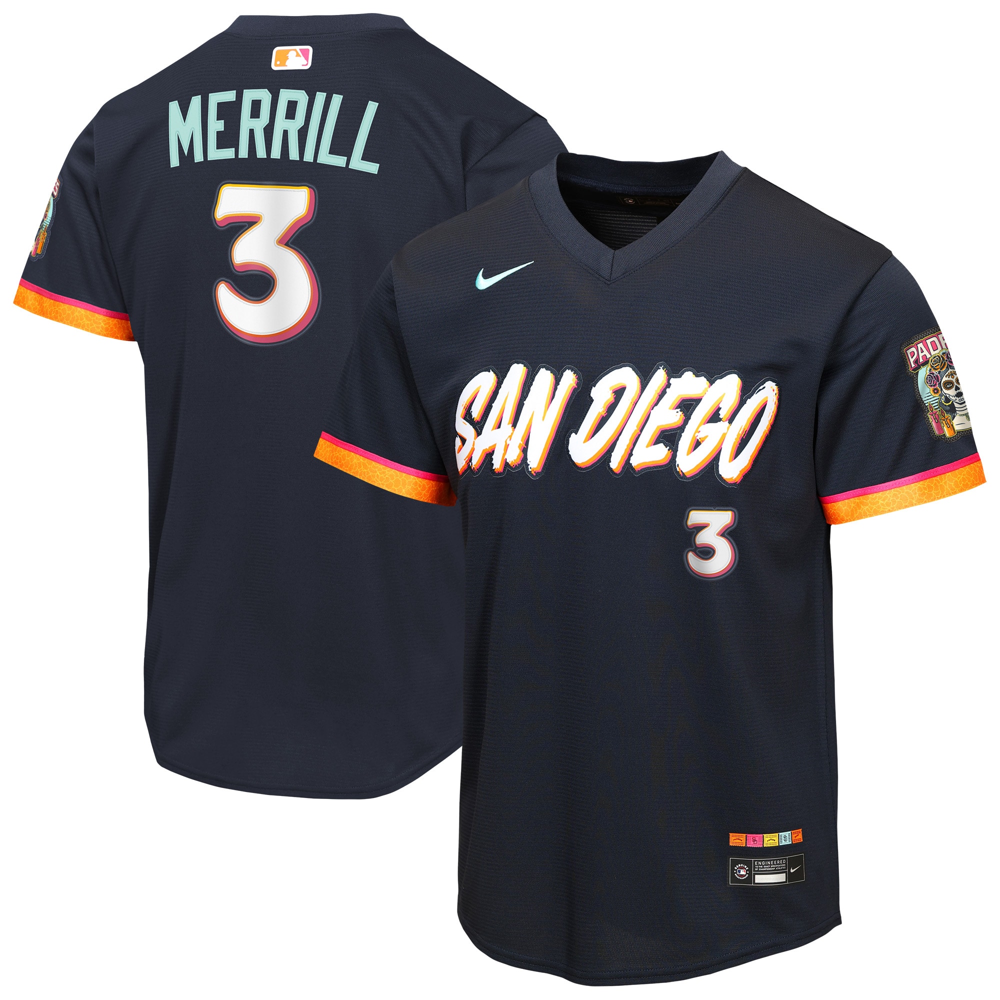 Jackson Merrill San Diego Padres Youth 2026 City Connect Stadium Jersey - Obsidian
