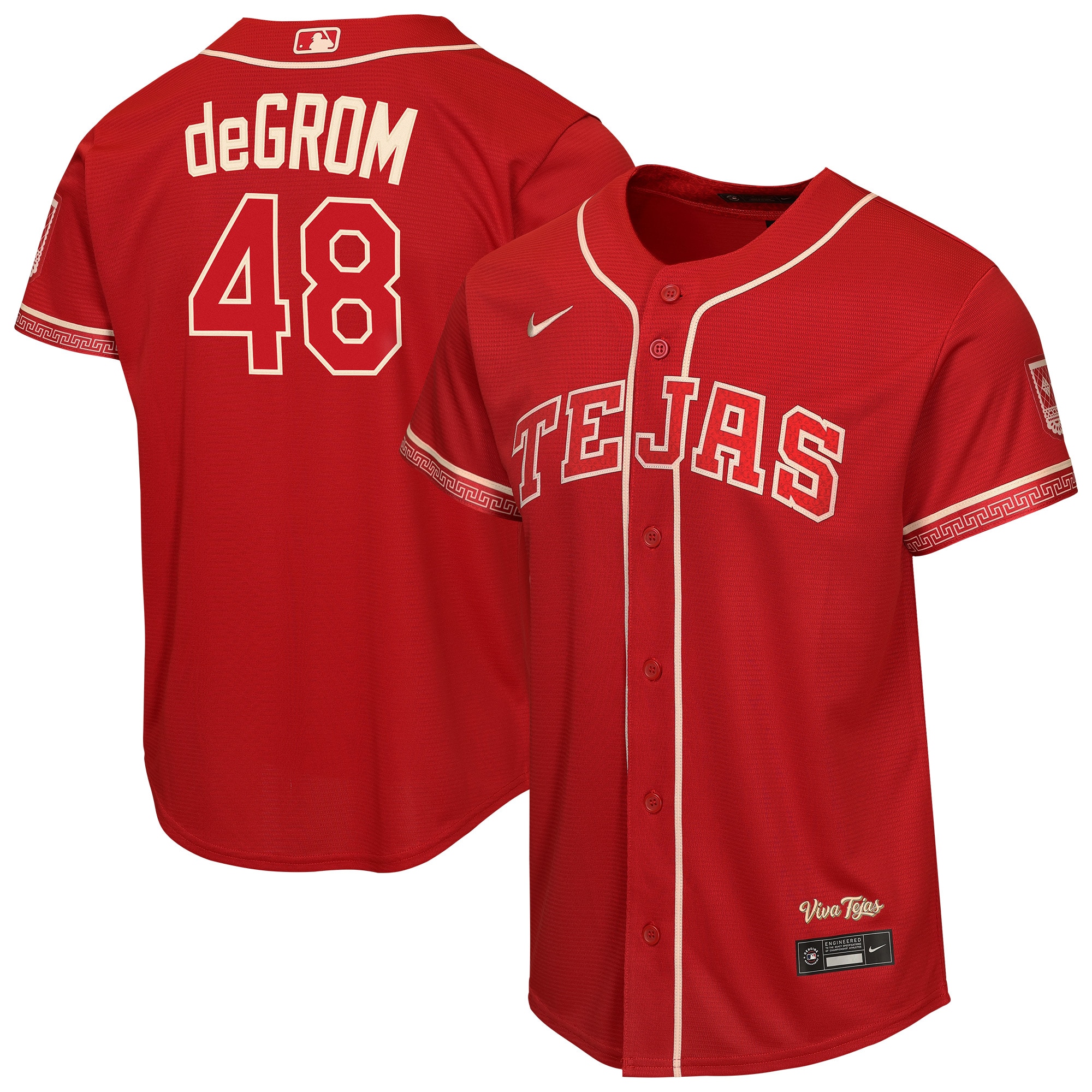 Jacob deGrom Texas Rangers Youth 2026 City Connect Stadium Jersey - Red