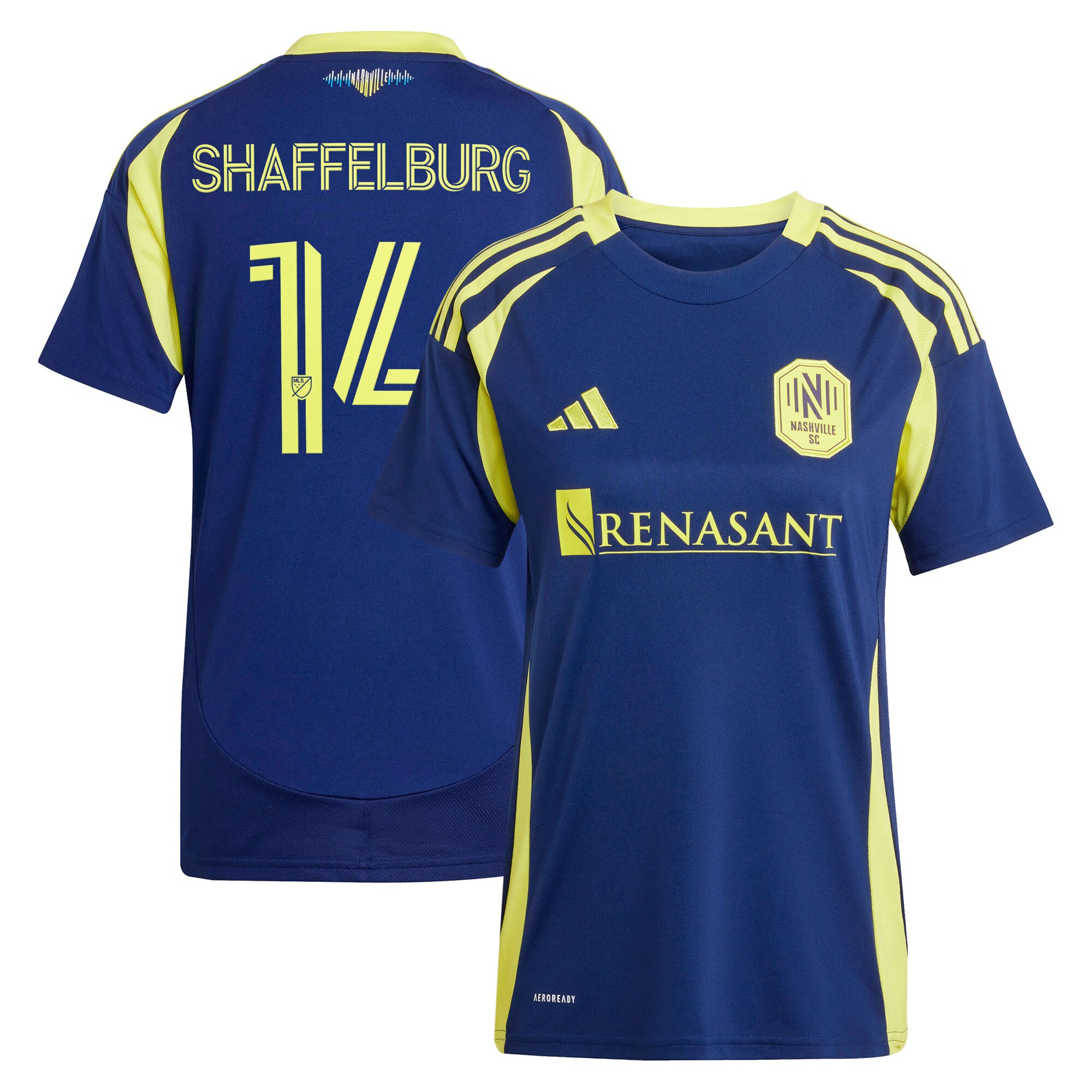 Jacob Shaffelburg Nashville SC Women's 2025 The Heart of Nashville Kit Player Jersey - Navy