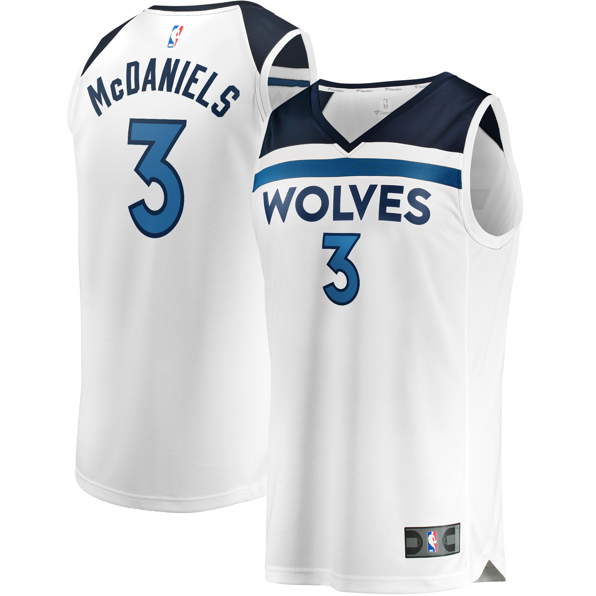 Jaden McDaniels Minnesota Timberwolves Fanatics Fast Break Player Jersey - Association Edition - White