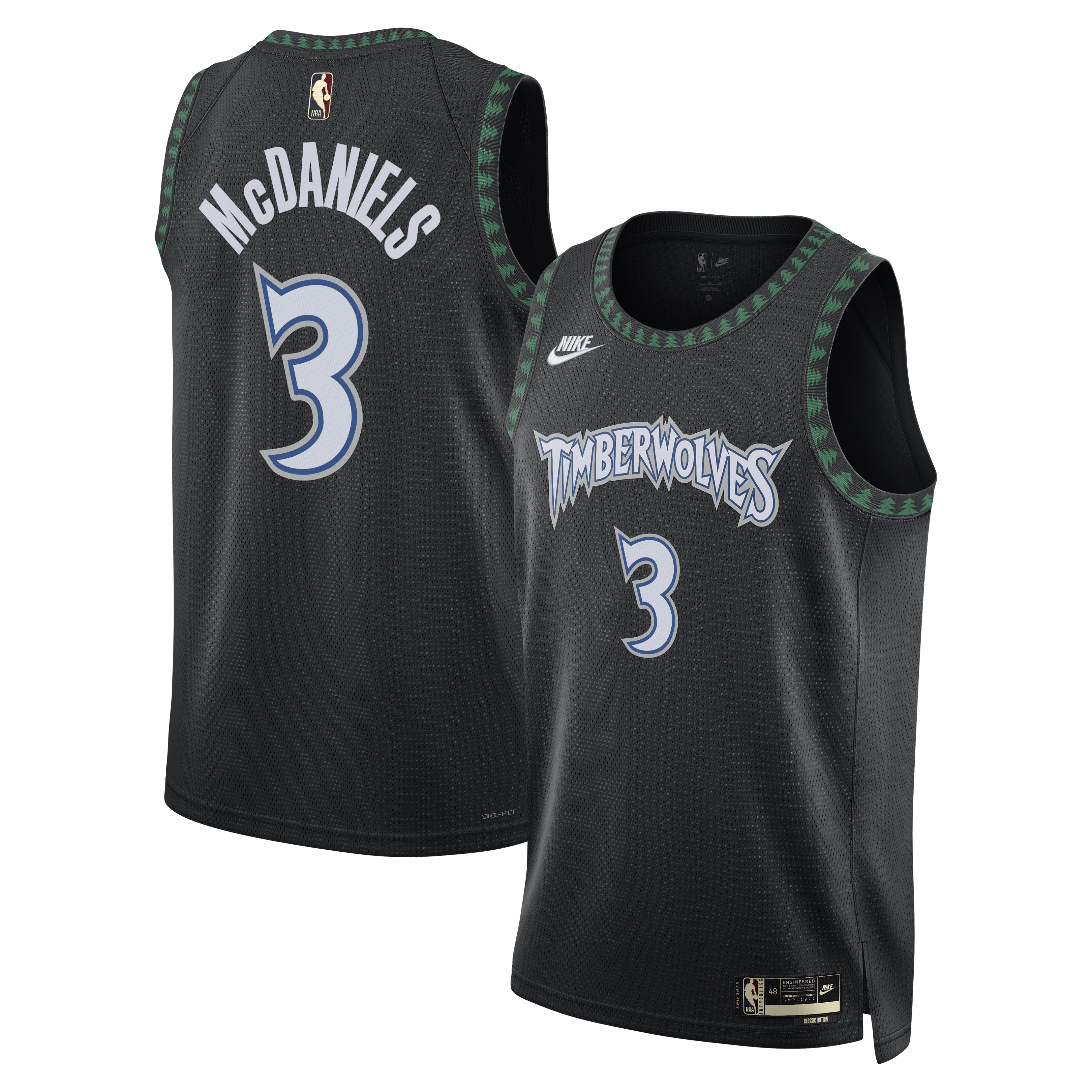 Jaden McDaniels Minnesota Timberwolves Unisex Swingman Jersey - Classic Edition - Black