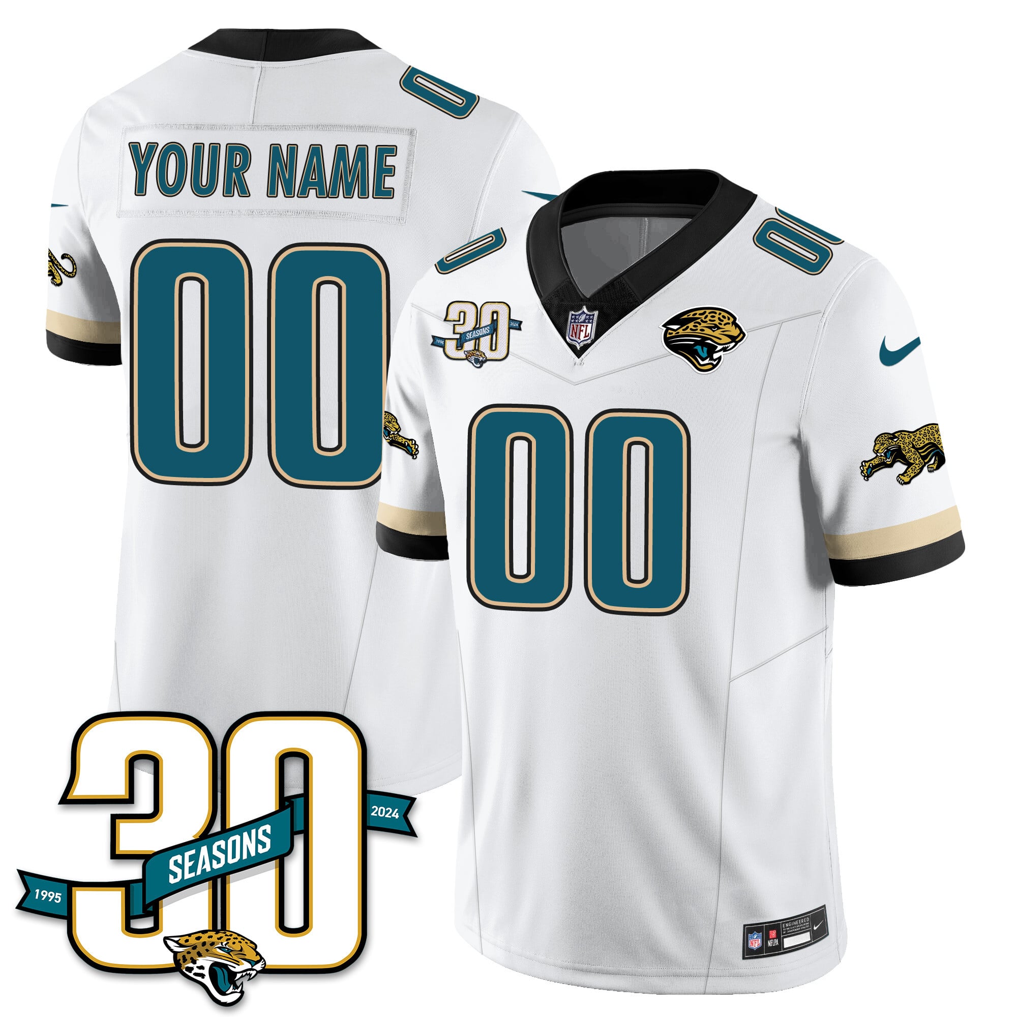 Jaguars 30th Season Jersey - Nike - White Custom Edition