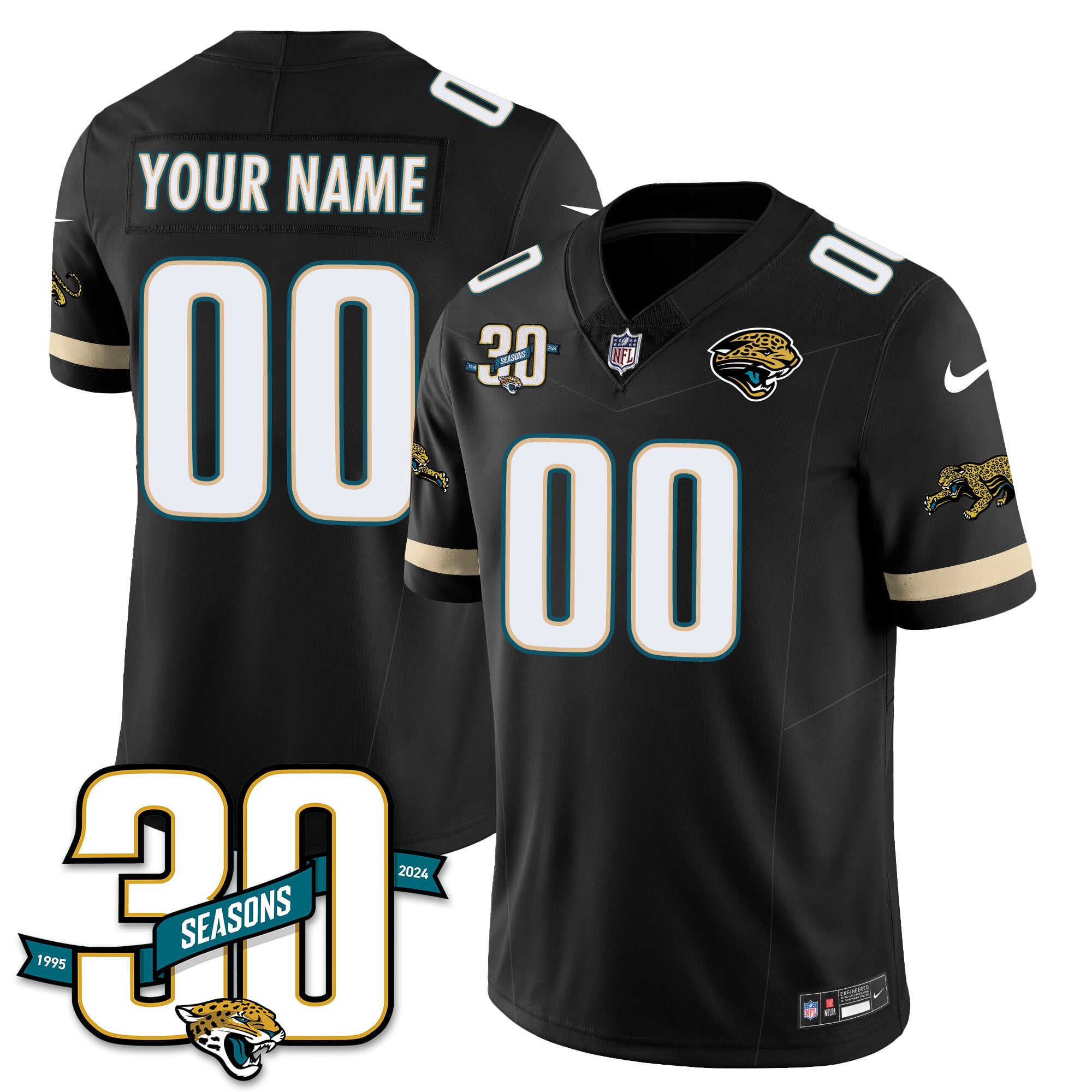 Alternative view of Jaguars 30th Season Jersey - Nike - White Custom Edition