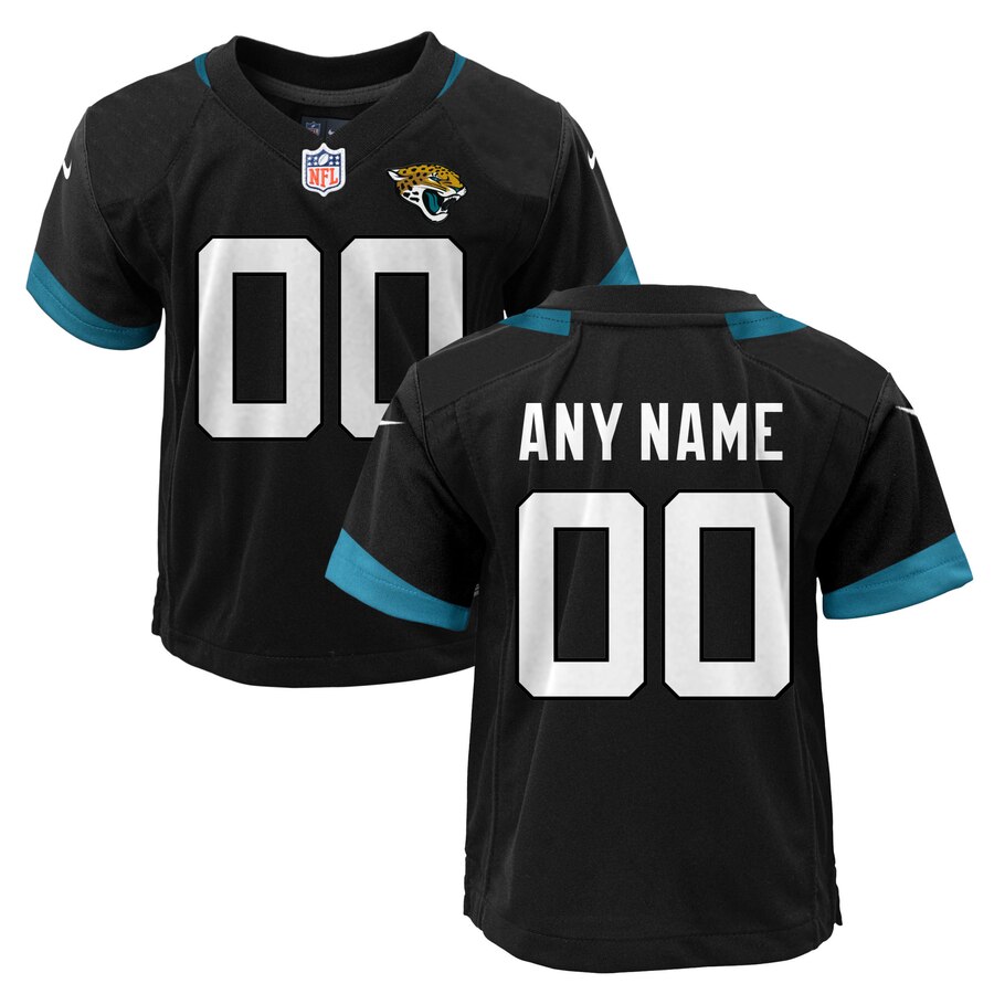 Jaguars Black Youth Custom Jersey - Nike - Teal Trim