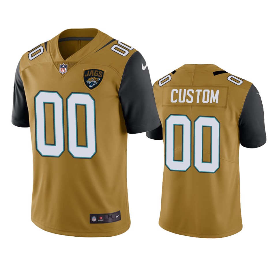 Jaguars Gold Custom Jersey - Nike - Black Sleeves - NFL