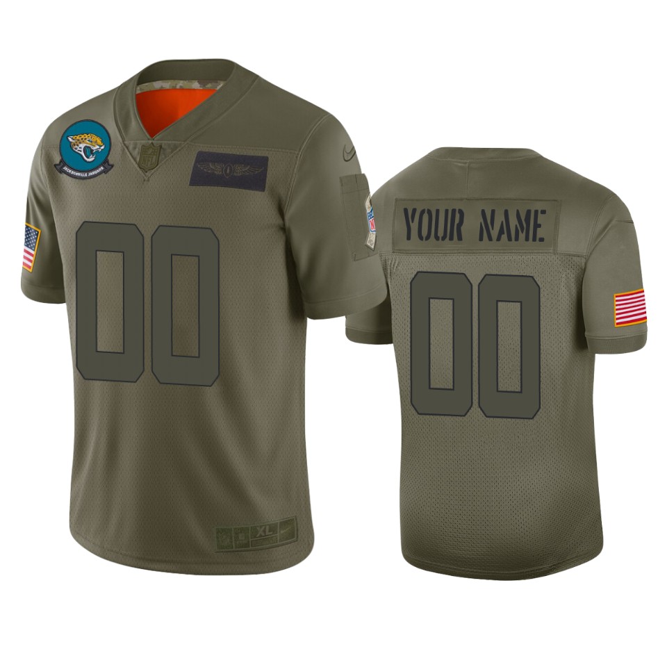 Jaguars Olive Custom Jersey - Nike - Military Appreciation