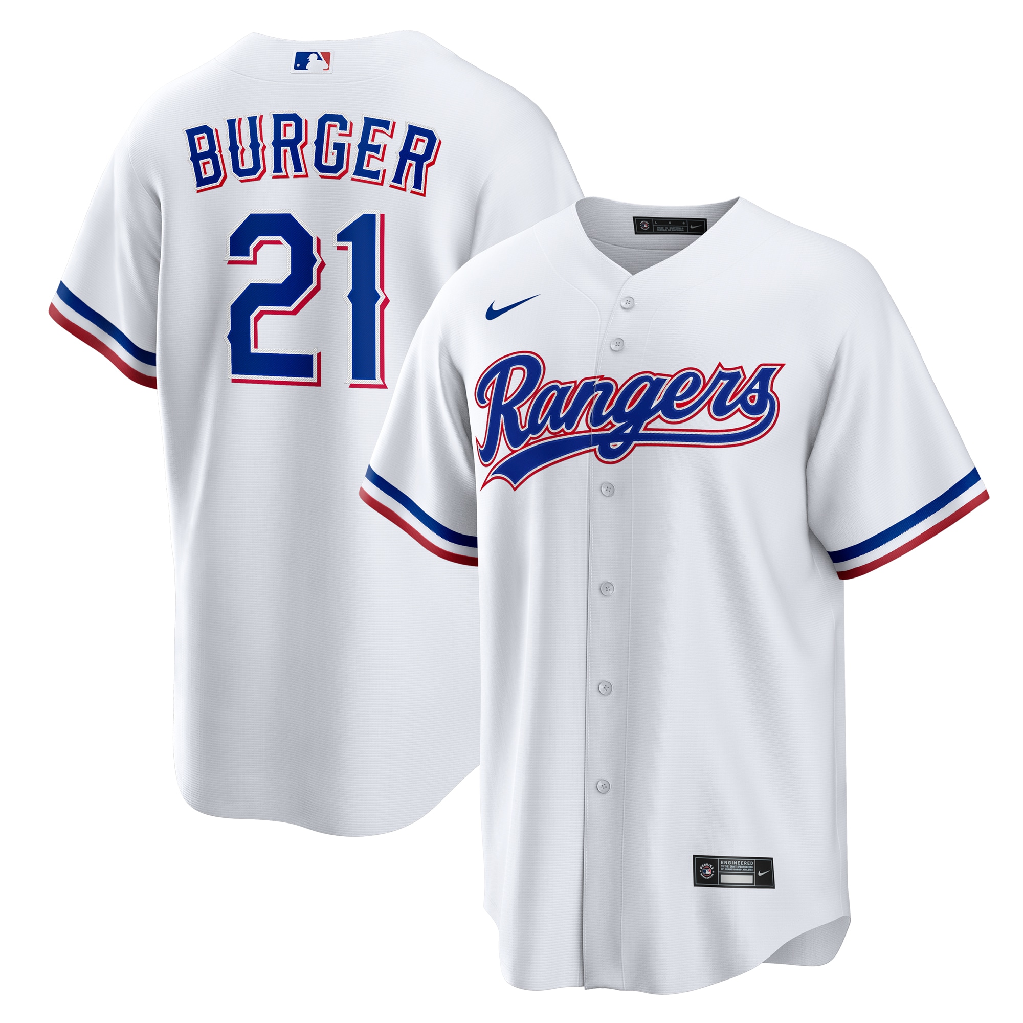 Jake Burger Texas Rangers Home Jersey - White