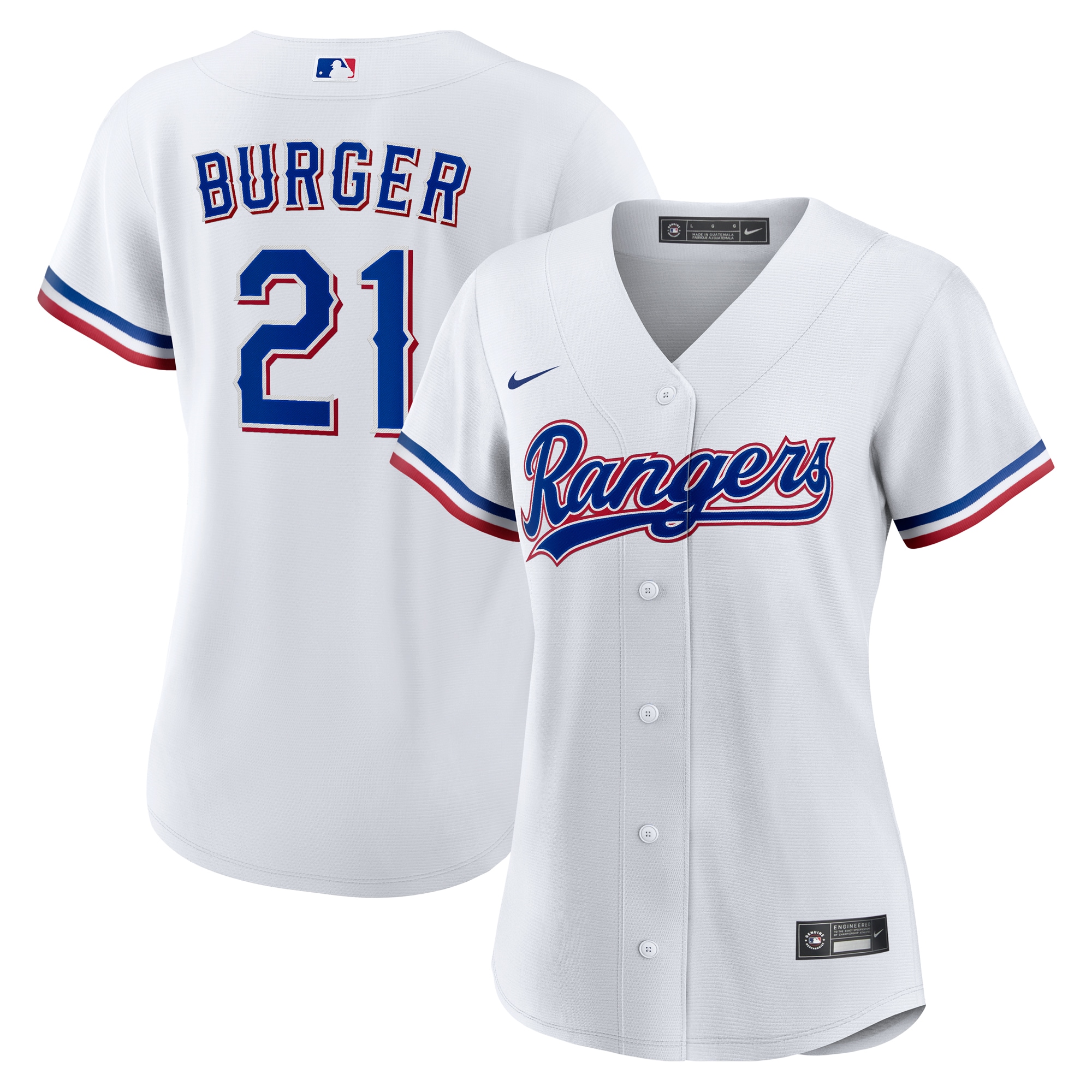 Jake Burger Texas Rangers Women's Home Jersey - White