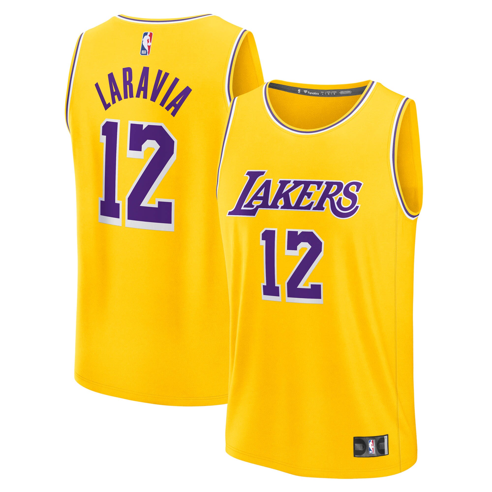 Jake LaRavia Los Angeles Lakers Fanatics Fast Break Jersey - Icon Edition - Gold