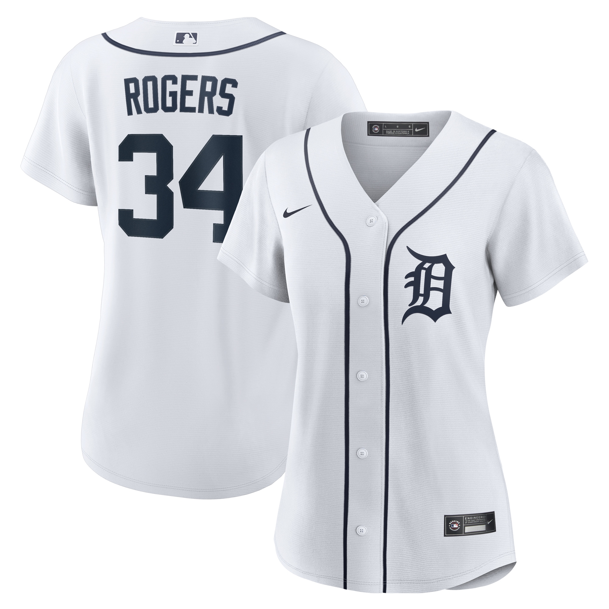 Jake Rogers Detroit Tigers Women's Home Jersey - White