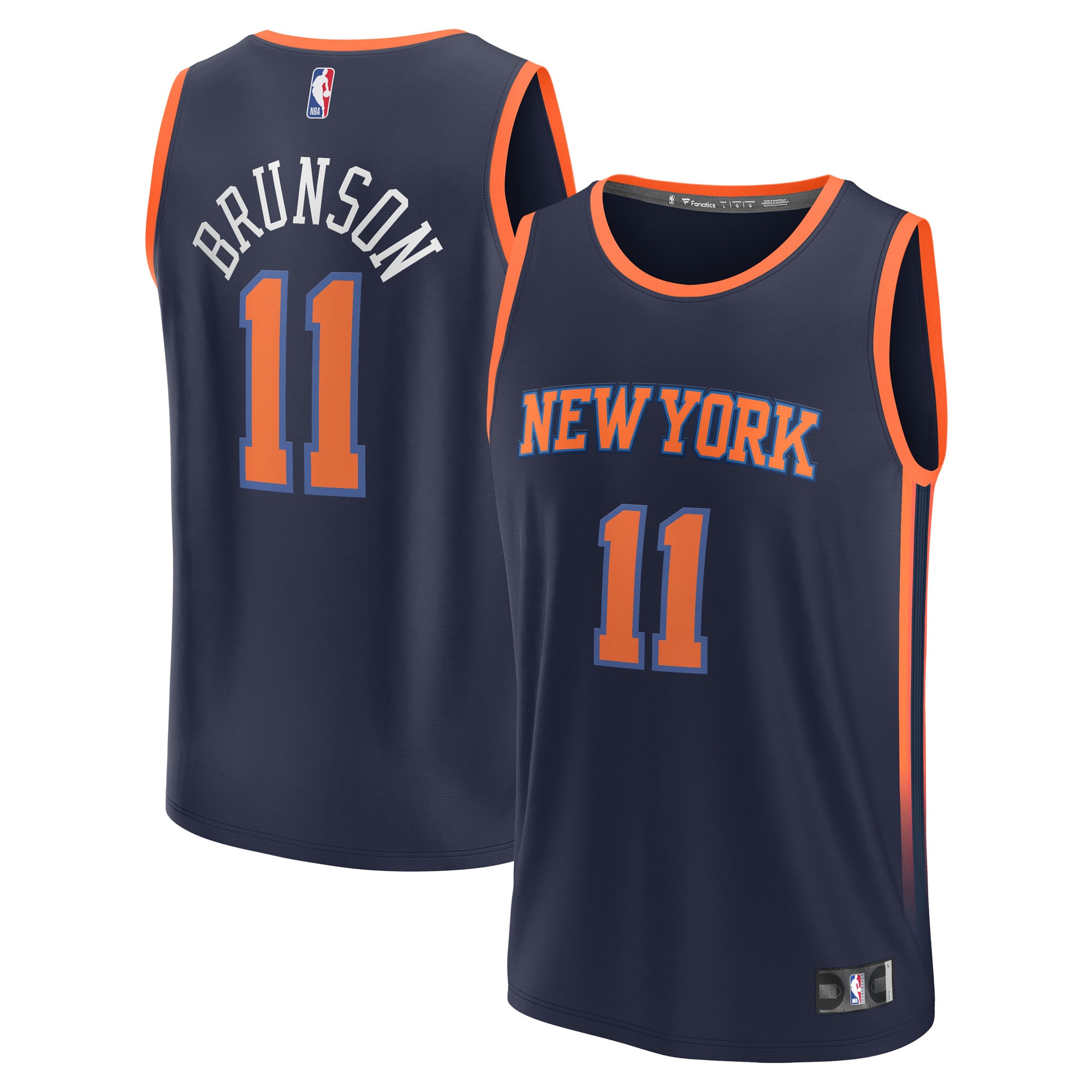 Jalen Brunson New York Knicks Fanatics Fast Break Player Jersey - Statement Edition - Navy