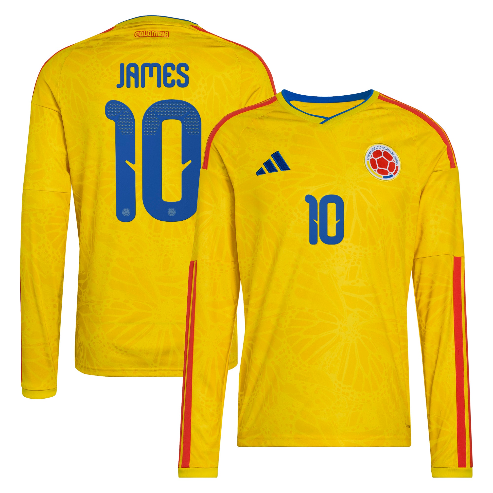 James Rodriguez Colombia National Team 2026 Home Long Sleeve Jersey - Yellow