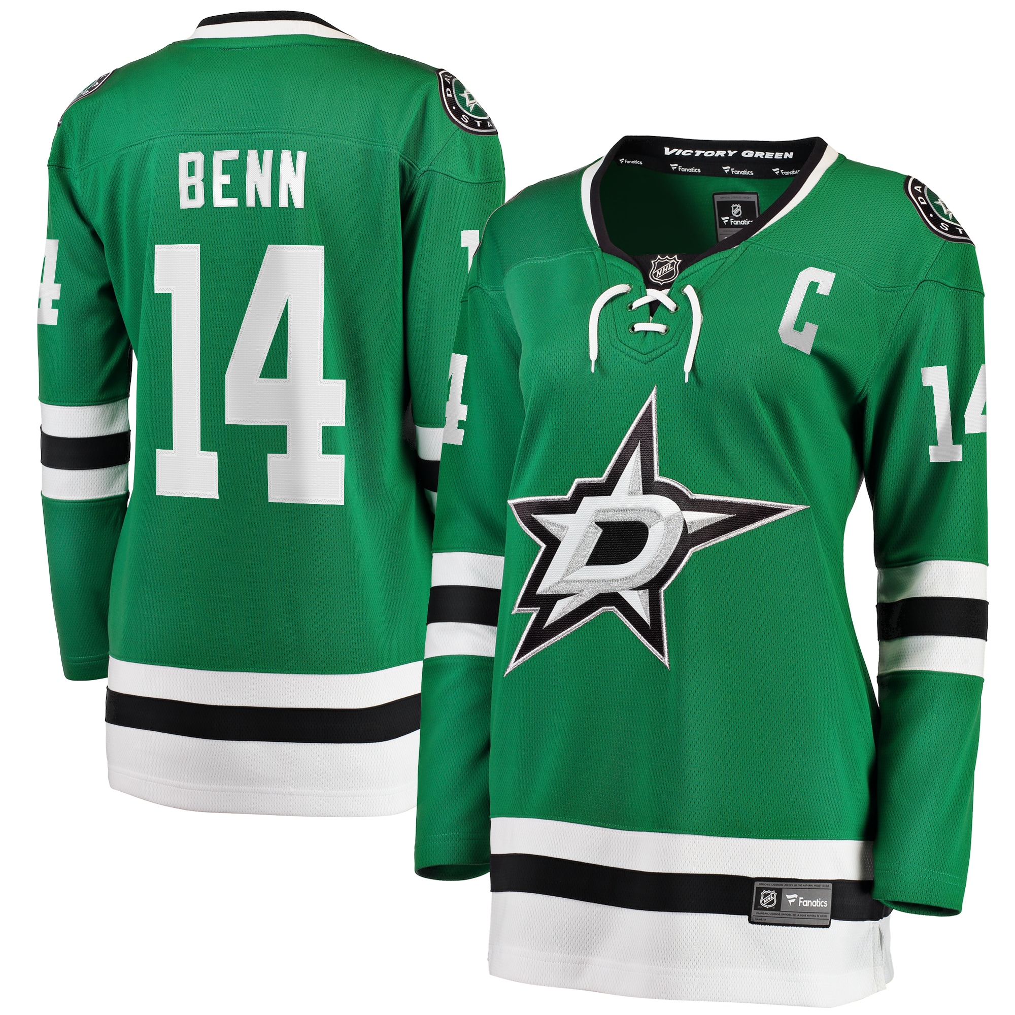 Jamie Benn Dallas Stars Fanatics Women's Captain Patch Home Breakaway Player Jersey - Kelly Green