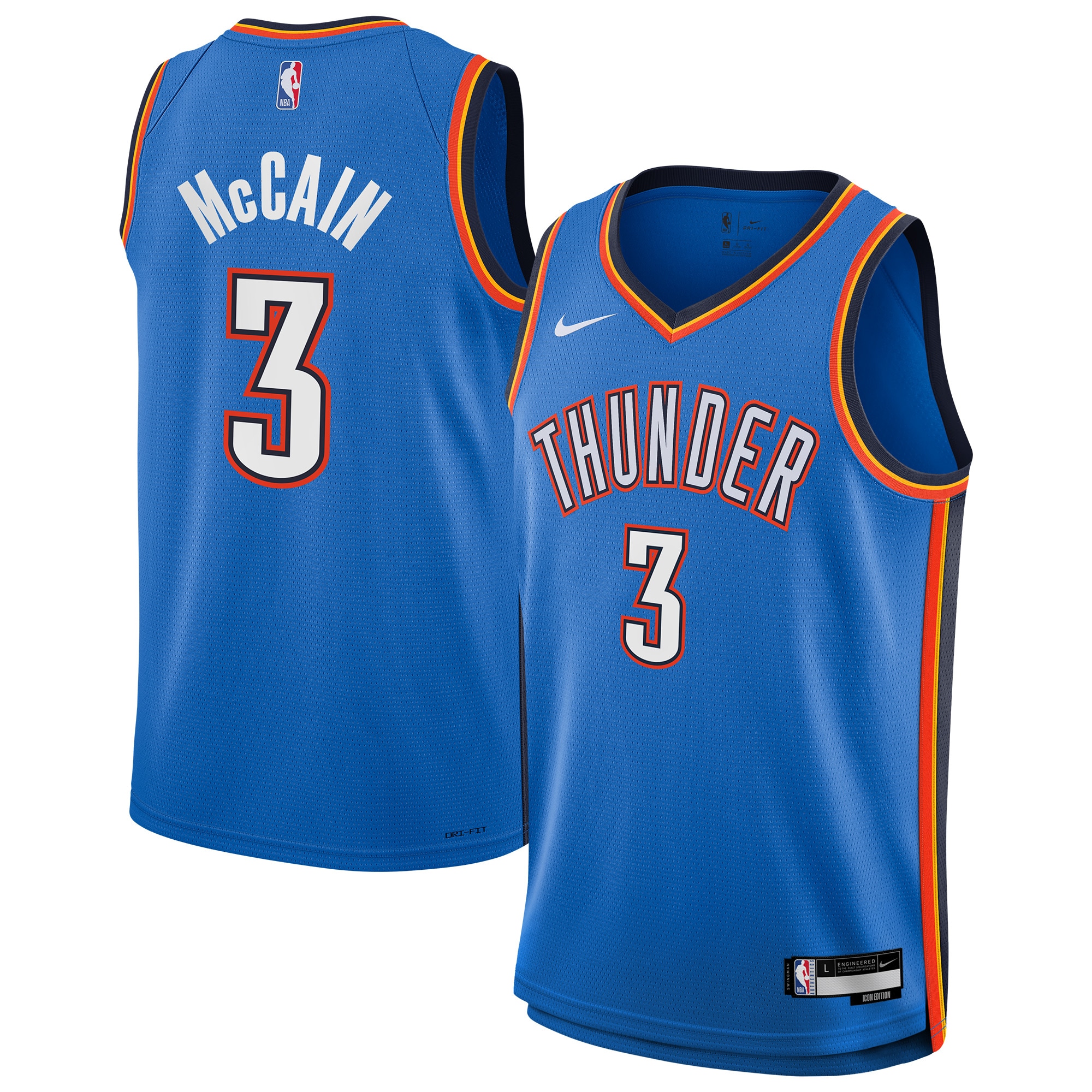 Jared McCain Oklahoma City Thunder Youth Swingman Jersey - Icon Edition - Blue