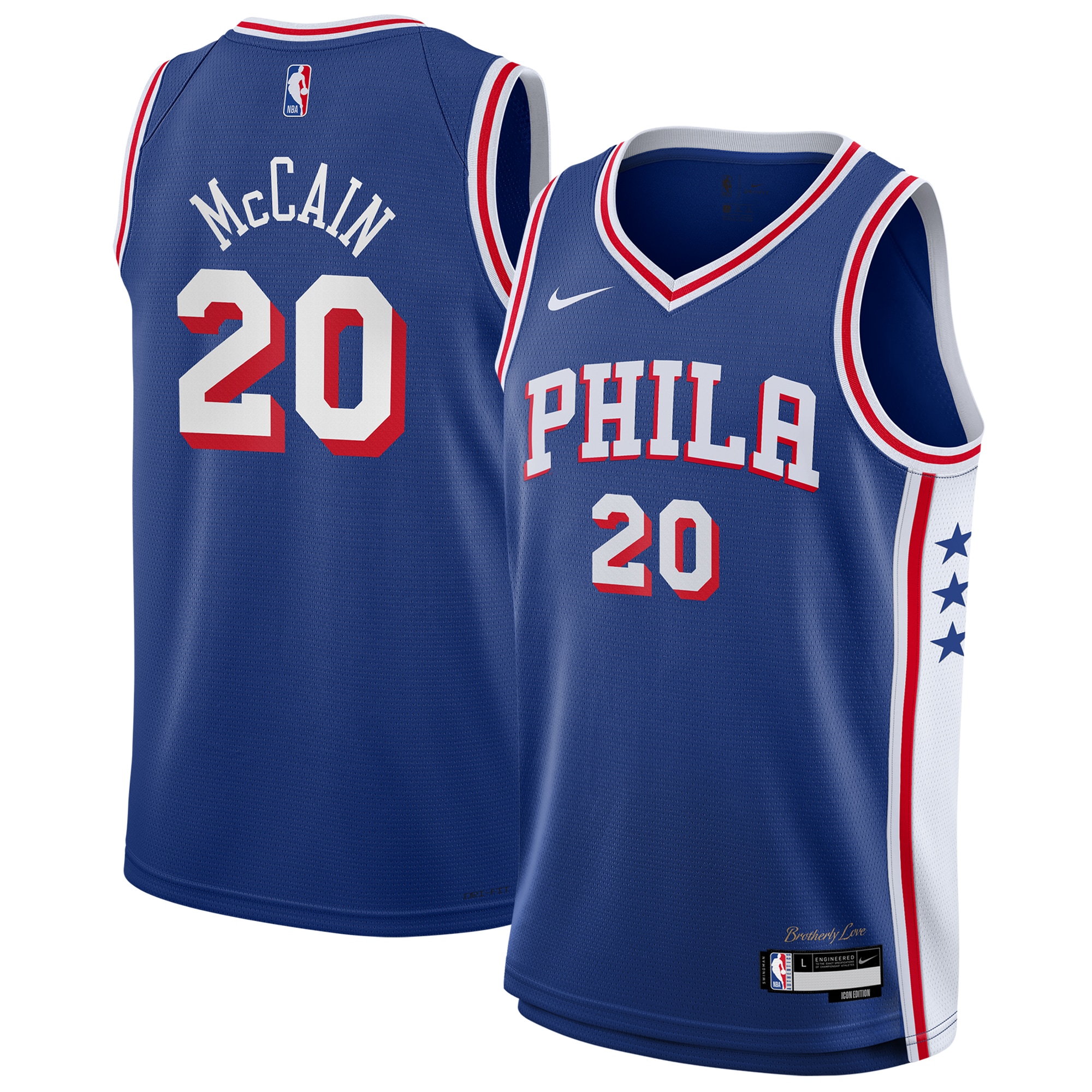 Jared McCain Philadelphia 76ers Youth Swingman Jersey - Icon Edition - Royal
