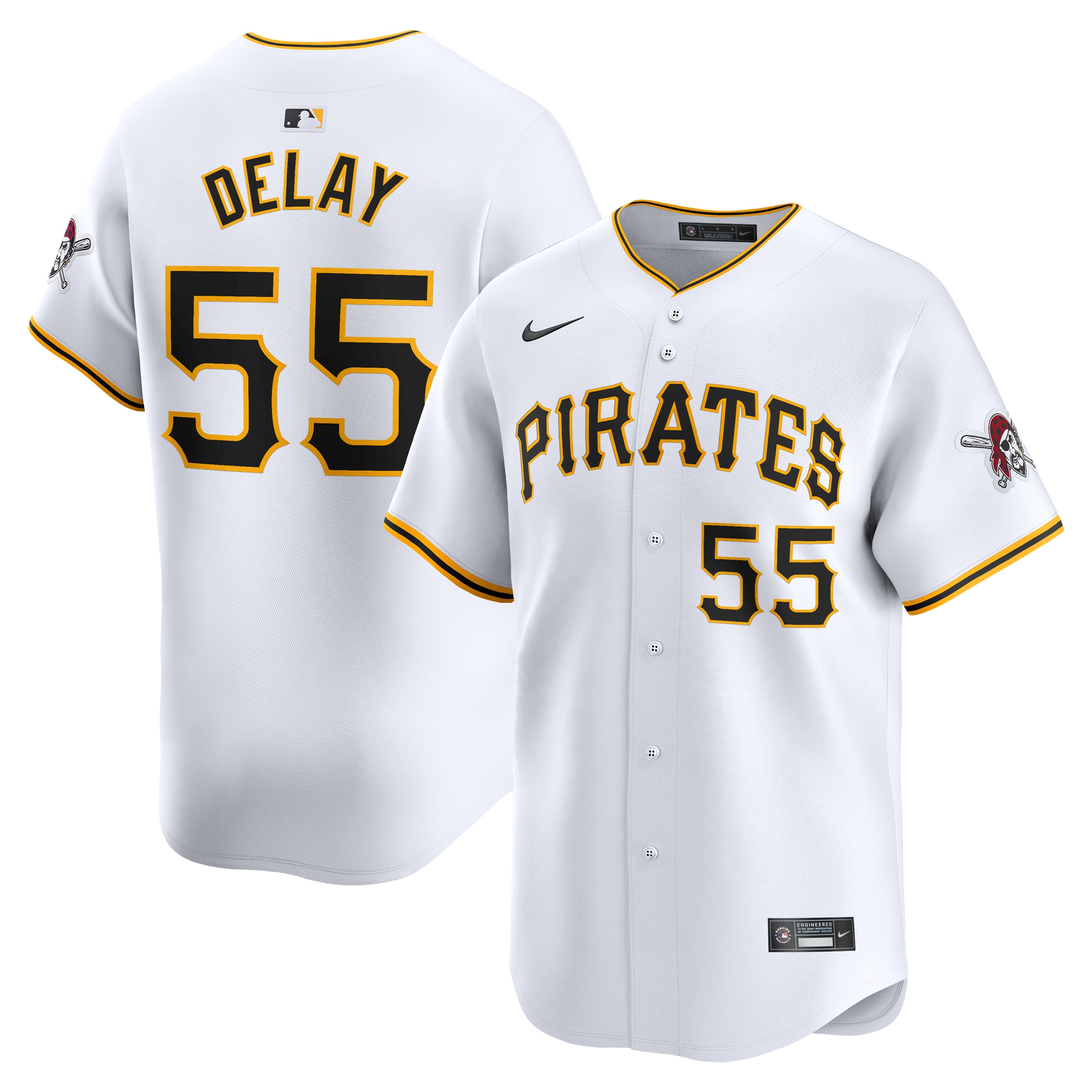 Jason Delay Pittsburgh Pirates Home Limited Player Jersey – White