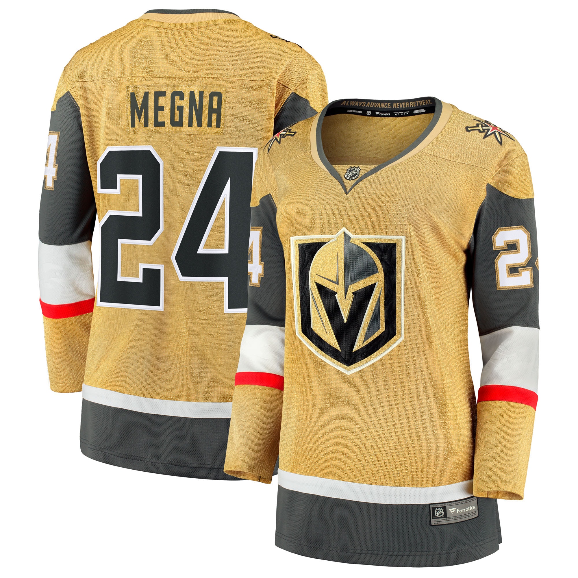 Jaycob Megna Vegas Golden Knights Fanatics Women's Home Breakaway Jersey - Gold