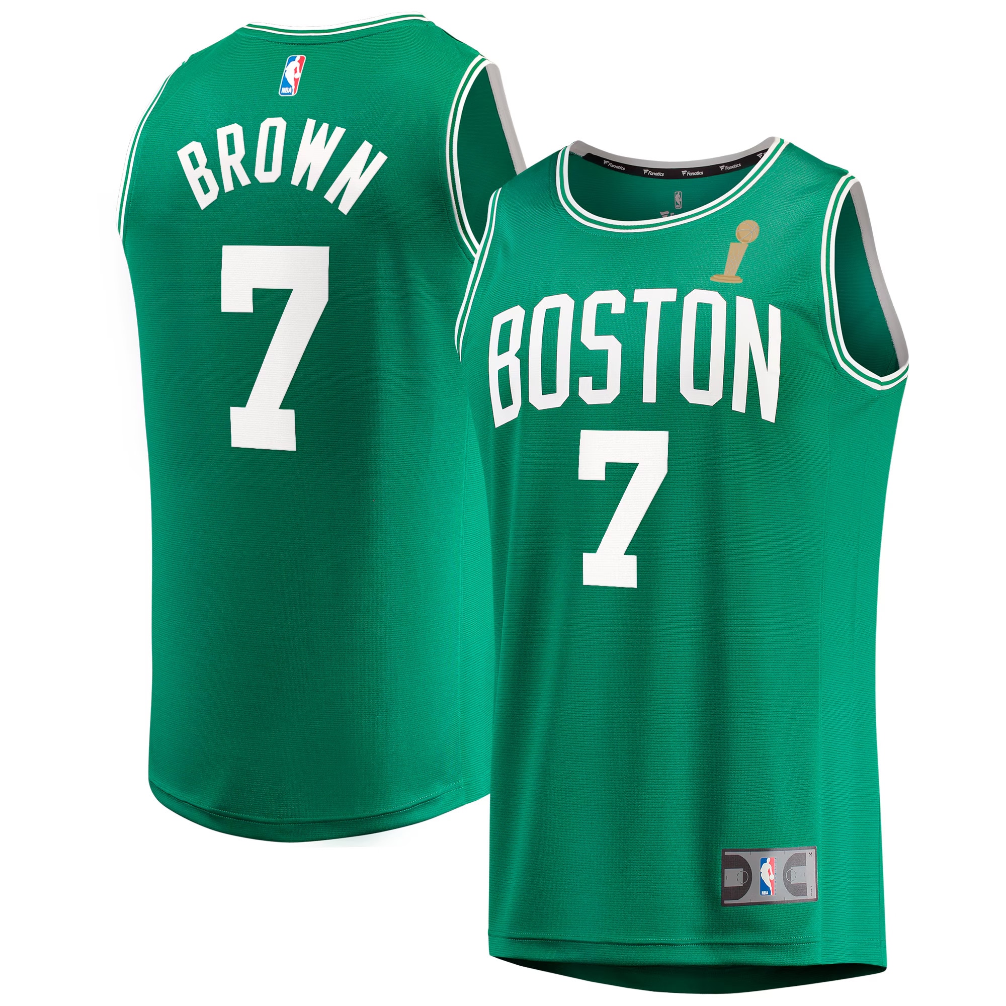 Jaylen Brown Boston Celtics Fanatics 2024 Finals Champions Fast Break Player Jersey - Kelly Green - Icon Edition