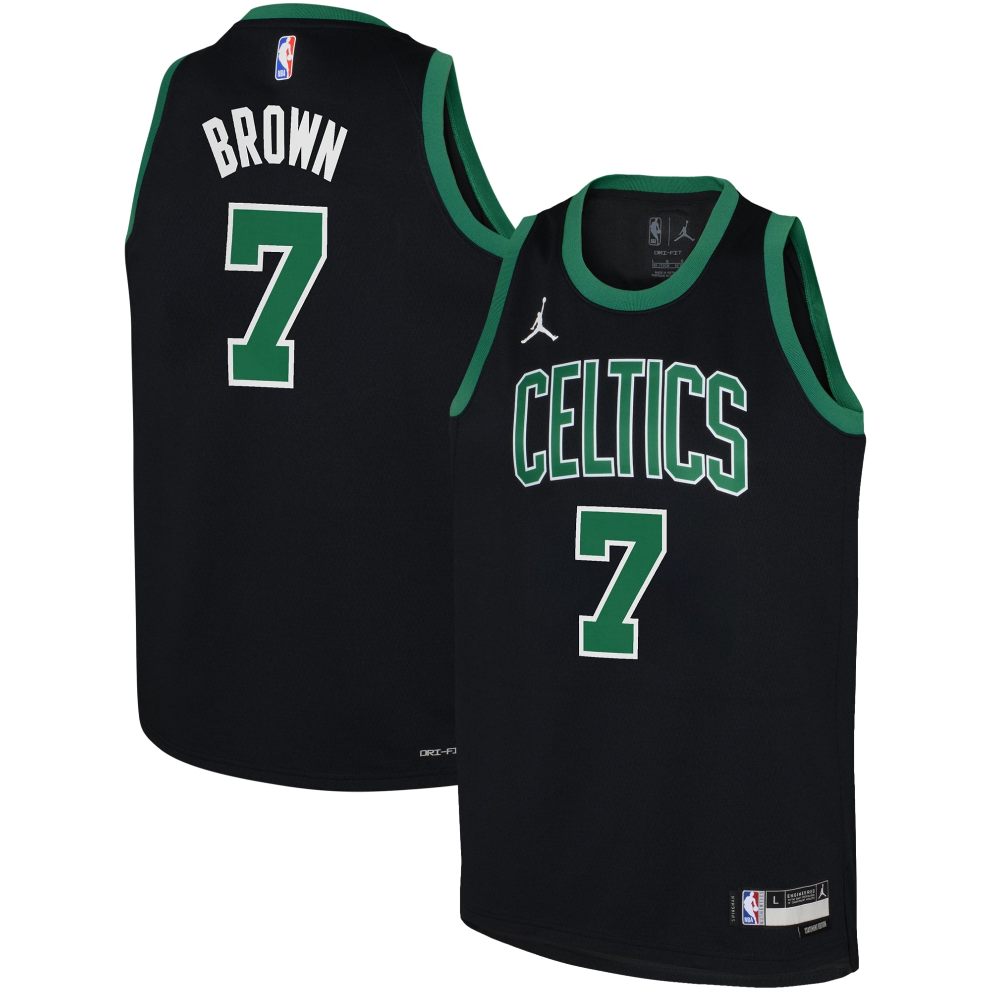 Jaylen Brown Boston Celtics Jordan Brand Youth Swingman Jersey - Statement Edition - Black