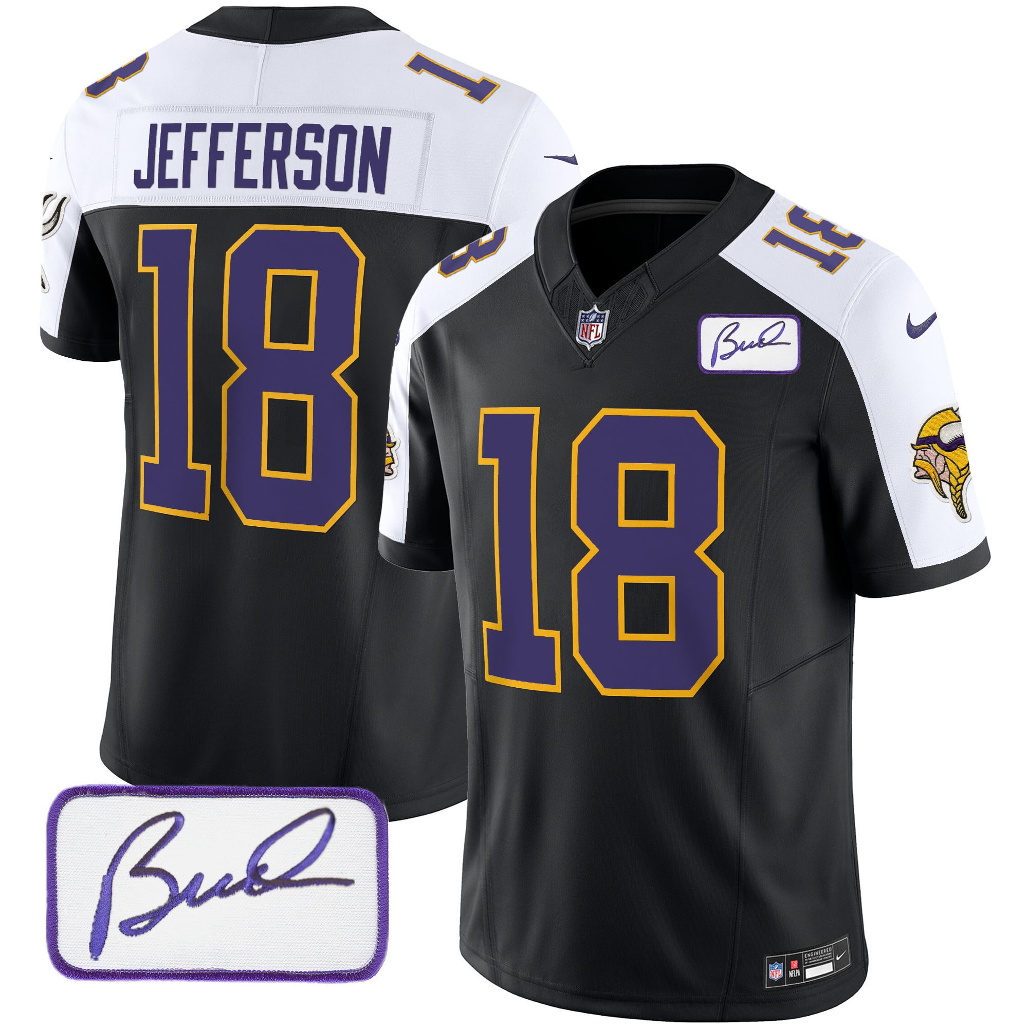 Jefferson Vikings Jersey - Nike - Black & Purple #18