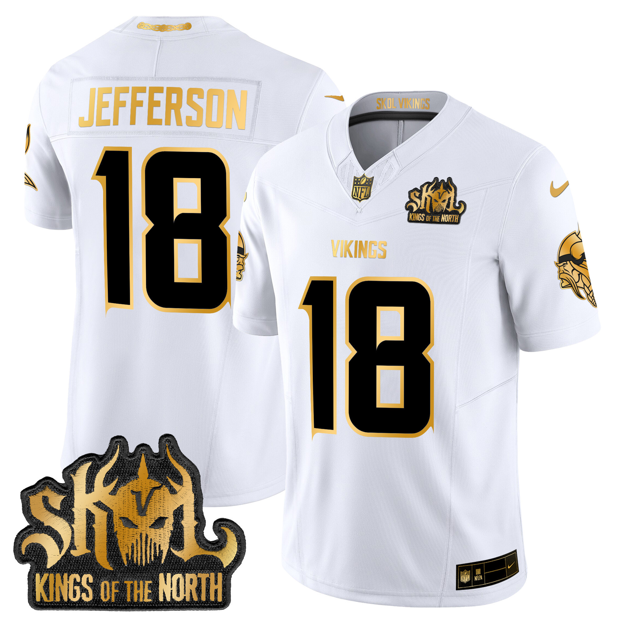 Jefferson Vikings Kings Jersey - Nike Jefferson Vikings Jersey - White 2