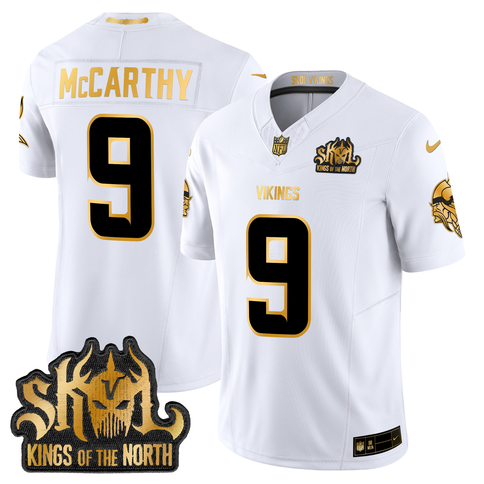 Alternative view of Jefferson Vikings Kings Jersey - Nike Jefferson Vikings Jersey - White 2