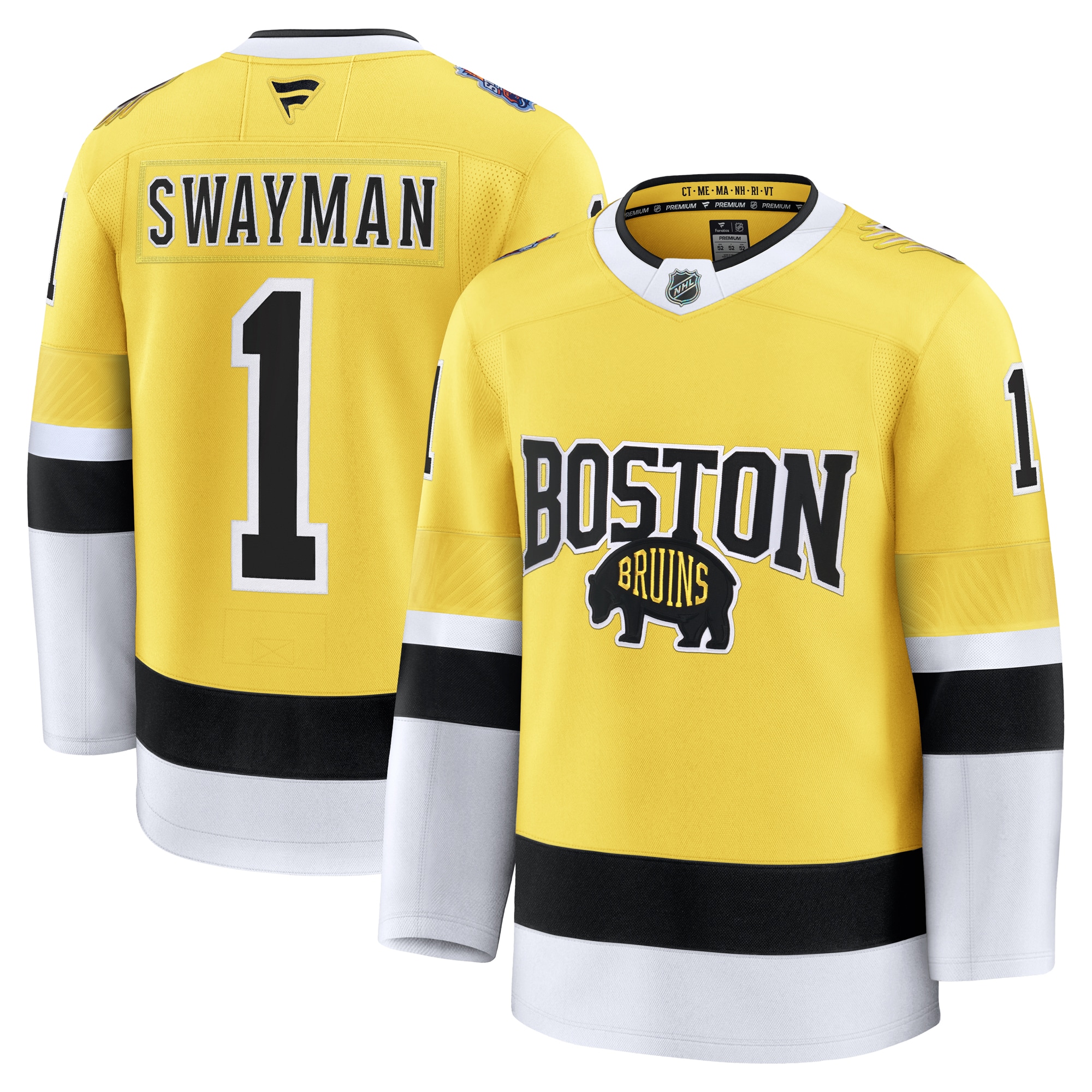 Jeremy Swayman Boston Bruins Fanatics 2026 Stadium Series Premium Jersey - Gold