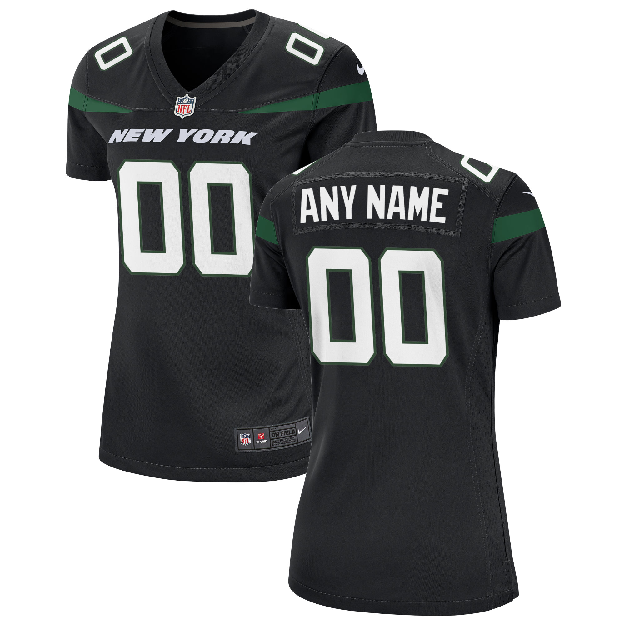 Jets Black Alternate Custom Jersey - Nike - Personalized NFL 2