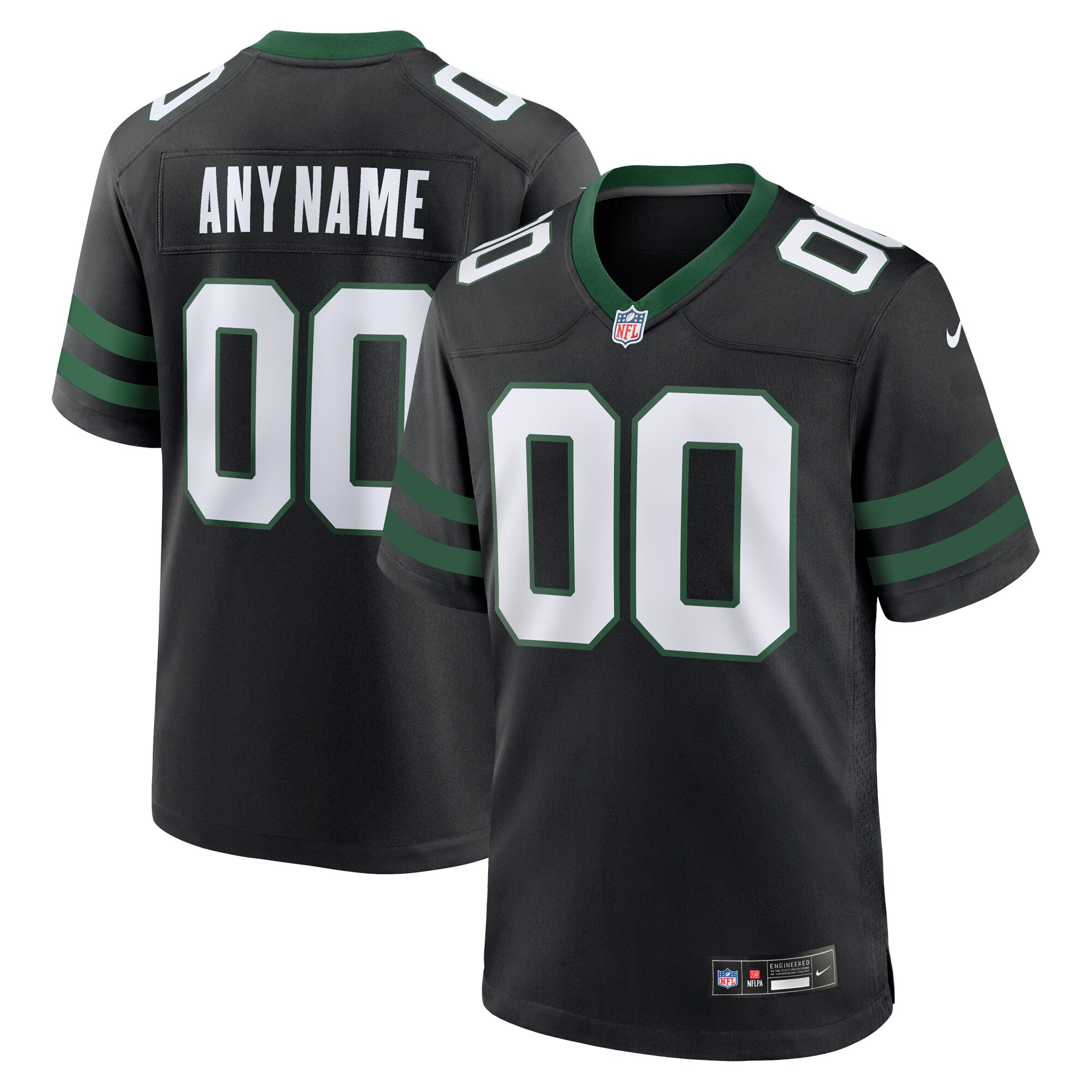 Jets Black Alternate Custom Jersey - Nike - Personalized Style
