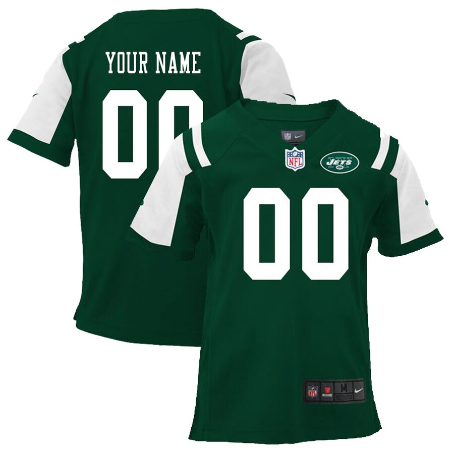 Jets Green Custom Youth Jersey - Nike - Personalize Now!