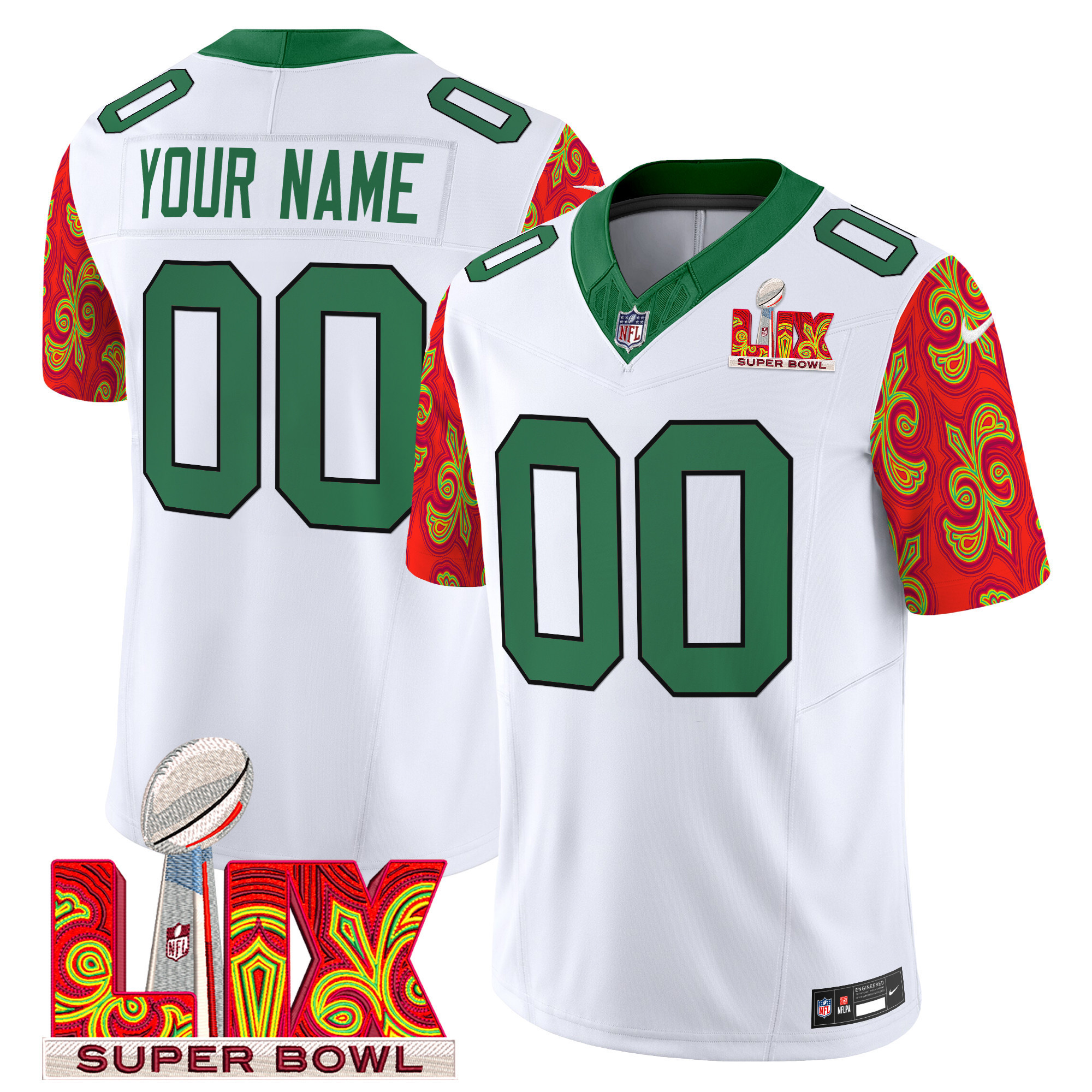 Jets Super Bowl LIX Jersey - Nike Jets Super Bowl LIX Custom Jersey
