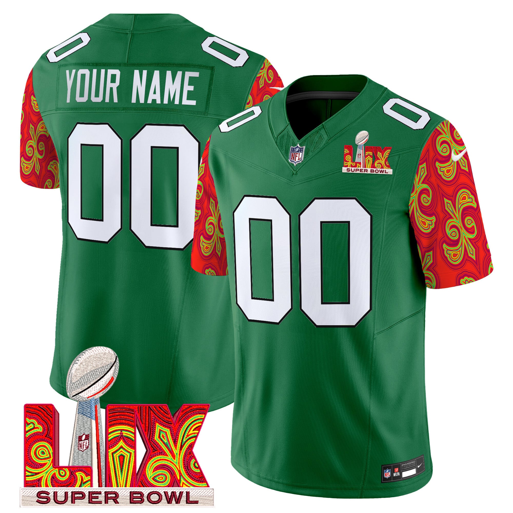 Alternative view of Jets Super Bowl LIX Jersey - Nike Jets Super Bowl LIX Custom Jersey