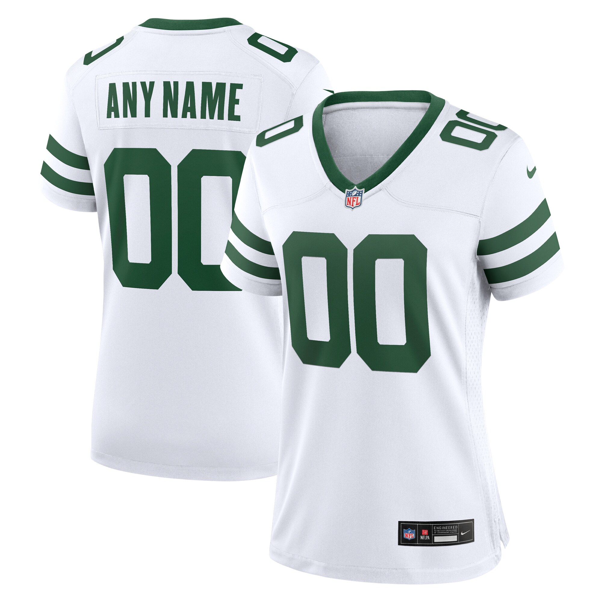 Jets White Custom Women’s Jersey - Nike - Personalized NFL